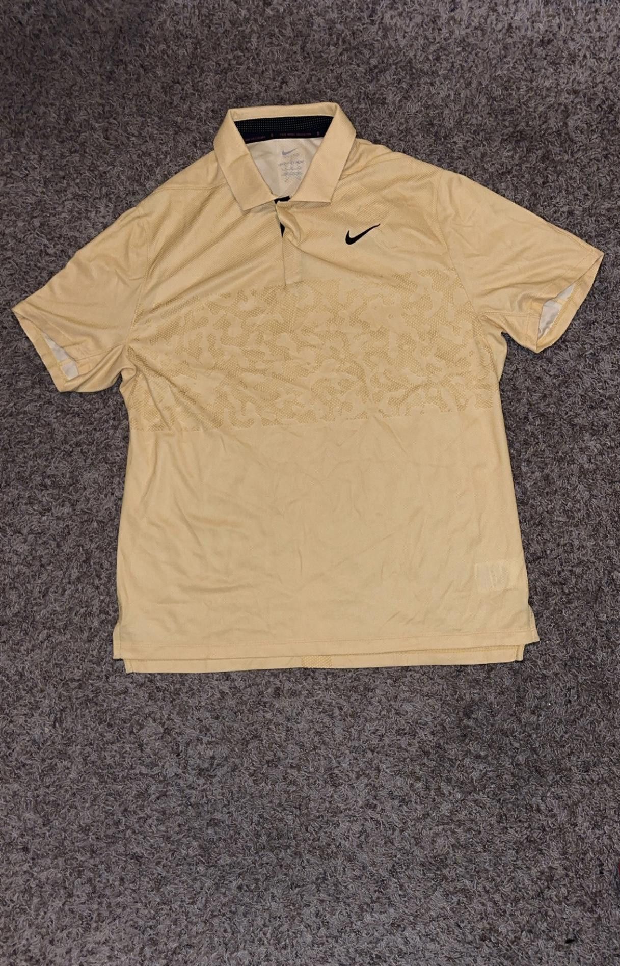 Nike Men's Dri-FIT ADV Tiger Woods Golf Yellow Polo
