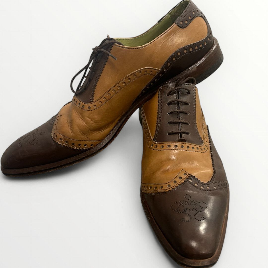 Oliver Sweeney Oliver Sweeney Leather Two Toned Wingtip Brogues Men's Shoes Size US 11 / EU 44 - 2 Thumbnail