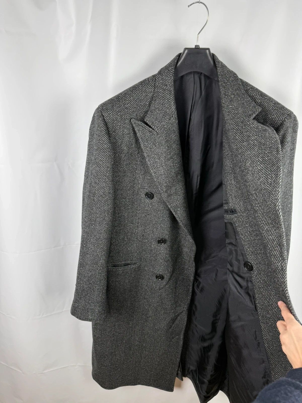 Other Saman Amel Drop 7 Coat Herringbone Wool Double Breasted Size US L / EU 52-54 / 3 - 6 Thumbnail