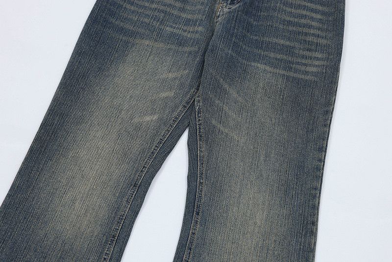 Jean High street retro washed distressed wide-leg jeans for men Size US 32 / EU 48 - 5 Thumbnail