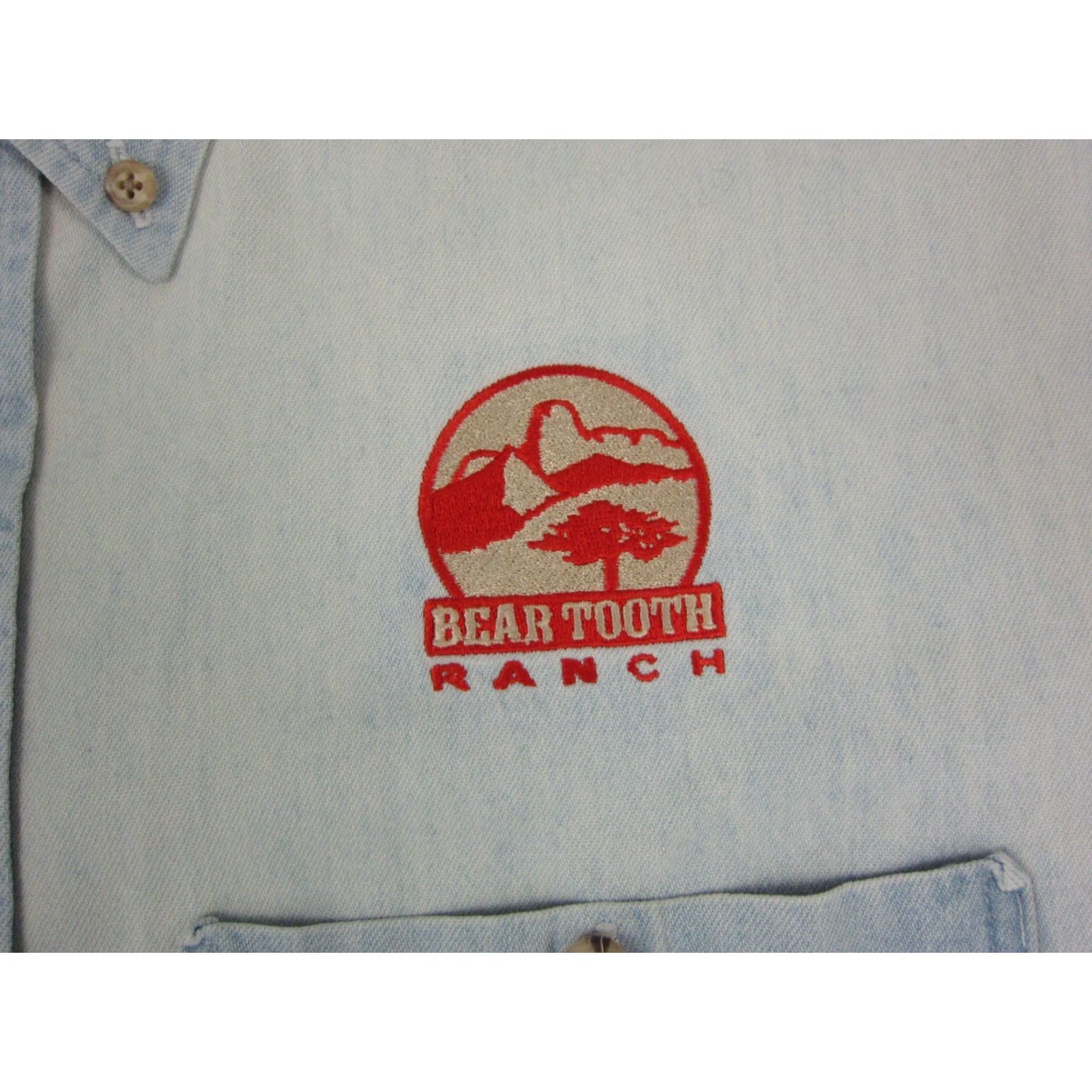 Vintage VINTAGE Coosa County Denim Button-Up Shirt Mens Adult M 90s Blue Denim Cotton Long Sleeve Pockets Made in USA Size US M / EU 48-50 / 2 - 3 Thumbnail