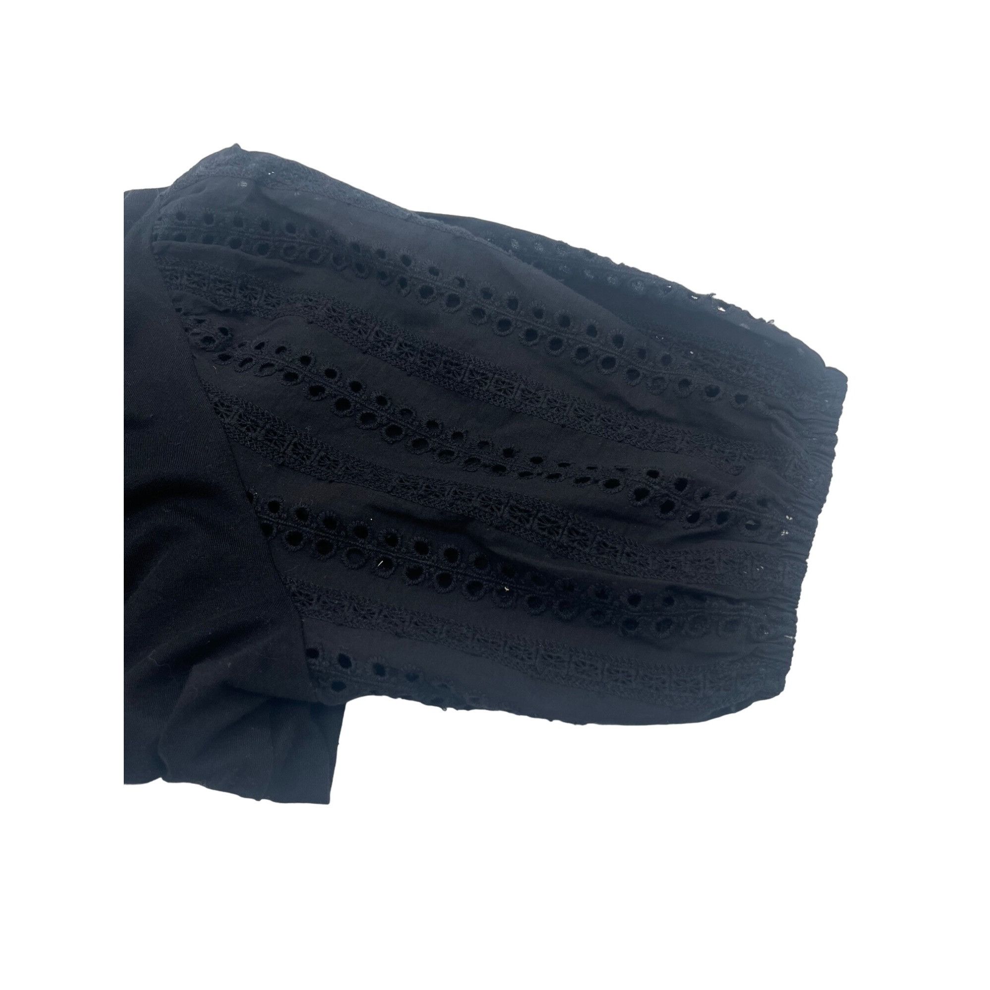 Other Faith & Zoe Women’s Eyelet Ballon Sleeve Top, Black, M Size M / US 6-8 / IT 42-44 - 5 Thumbnail