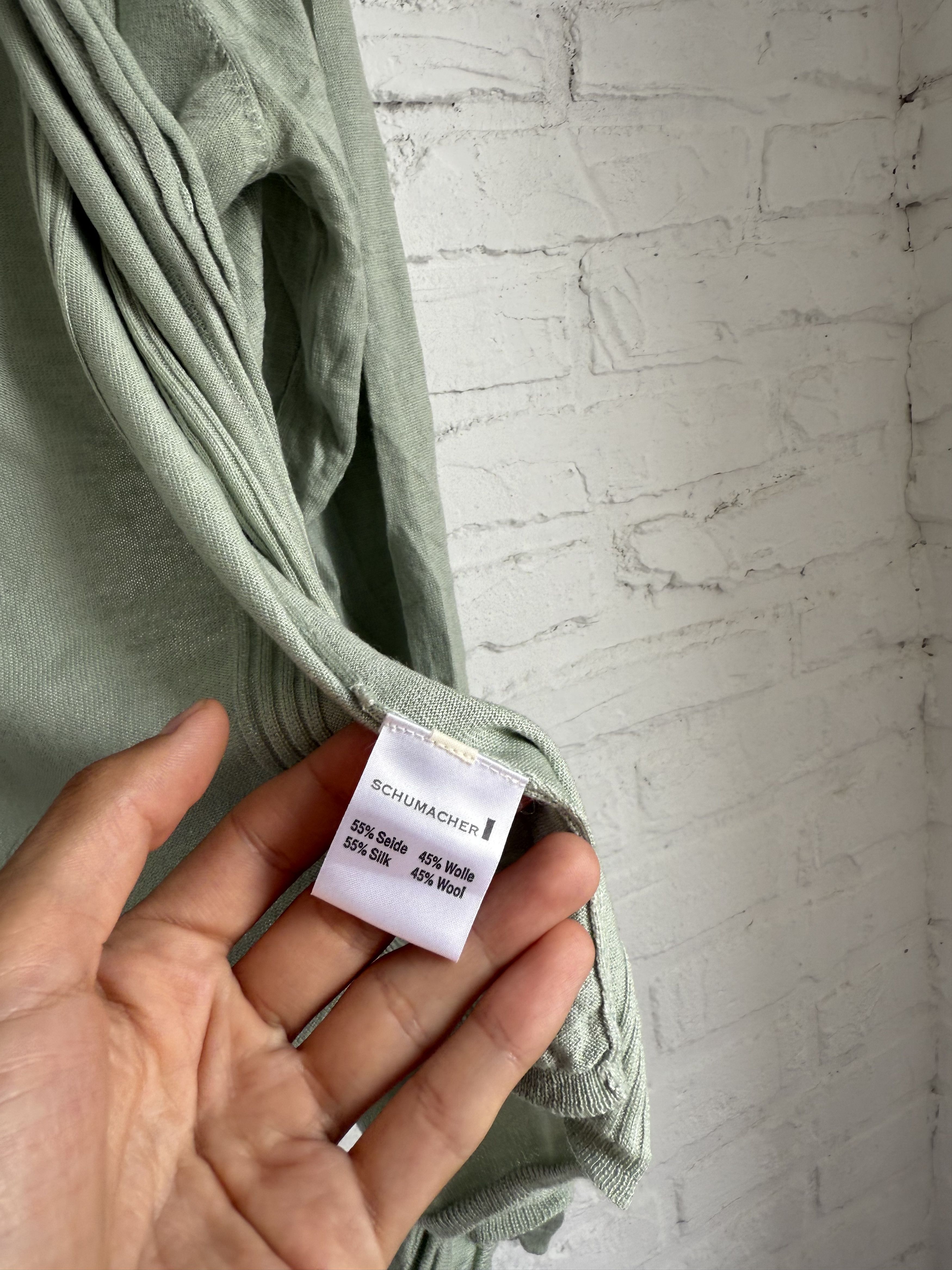DOROTHEE SCHUMACHER Dorothee Schumacher green wool silk cardigan Size S / US 4 / IT 40 - 2 Thumbnail