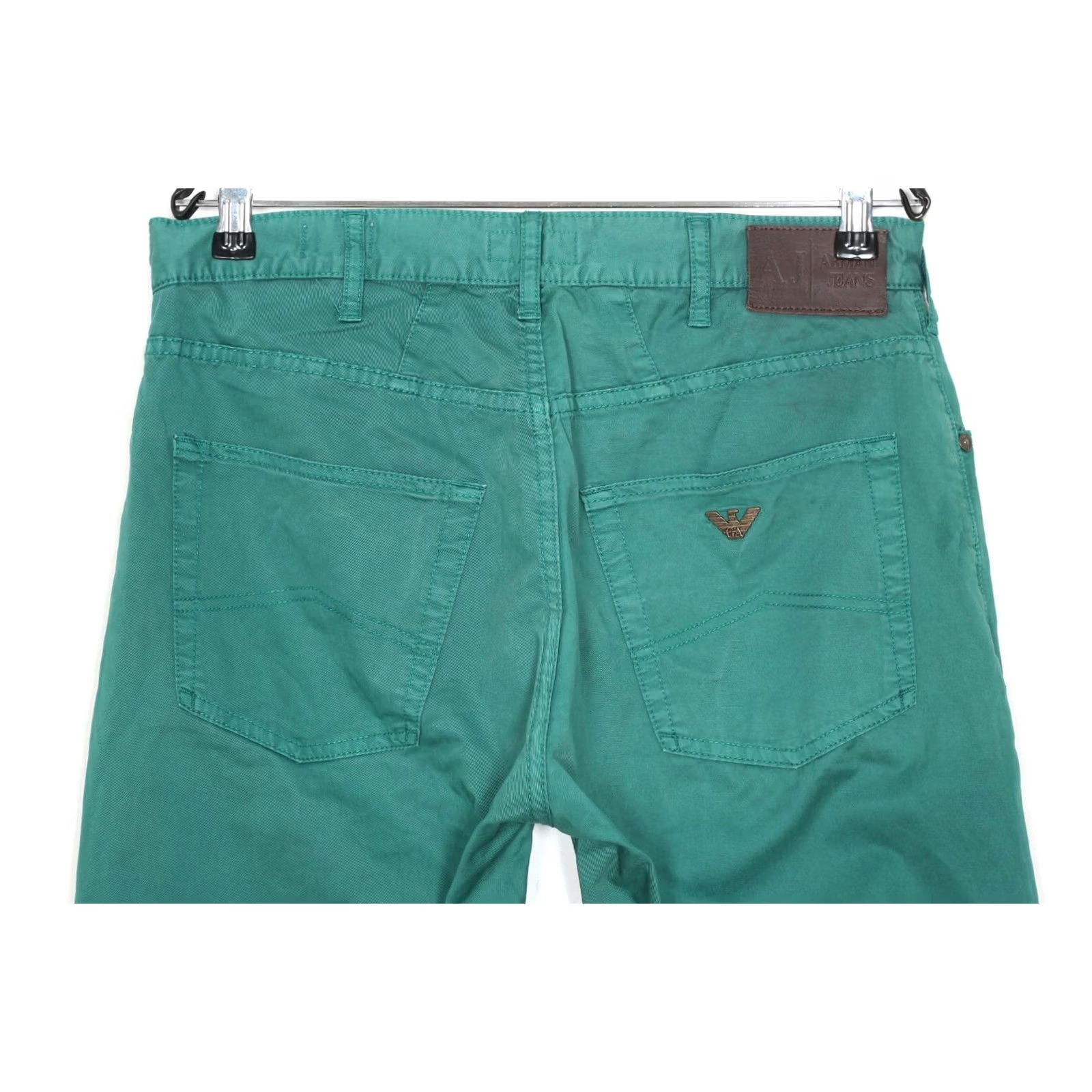 Vintage ARMANI JEANS Trousers Pants Men Green Regular Fit Size W31 L33 DZ6286 Size US 31 - 3 Thumbnail
