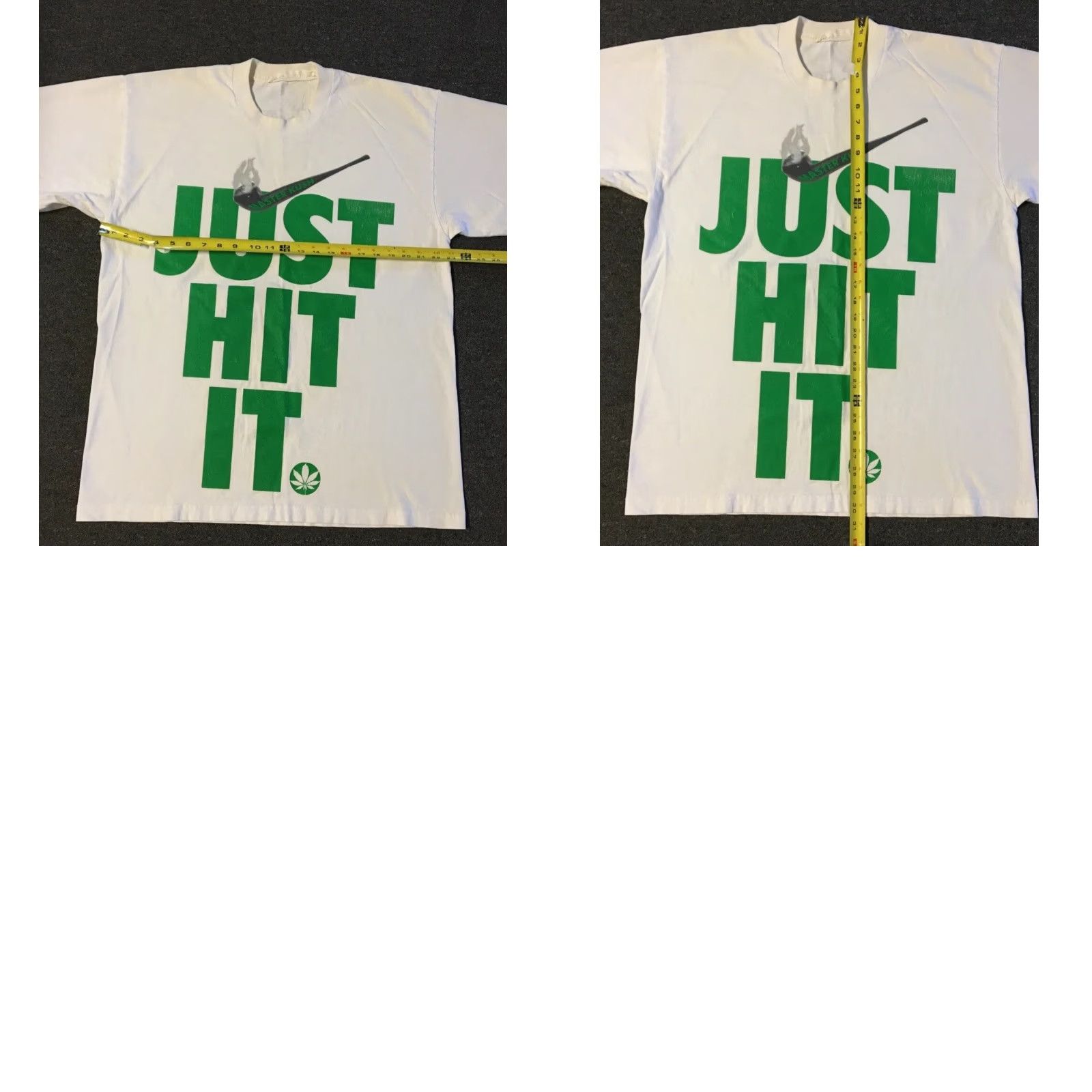 Nike VINTAGE Just Hit It Faded Nike Parody Shirt XL White 80s 90s Grunge Humor Marijuana Drugs Ganja Stoner Weed 420 T-Shirt Mens Size US XL / EU 56 / 4 - 10 Thumbnail