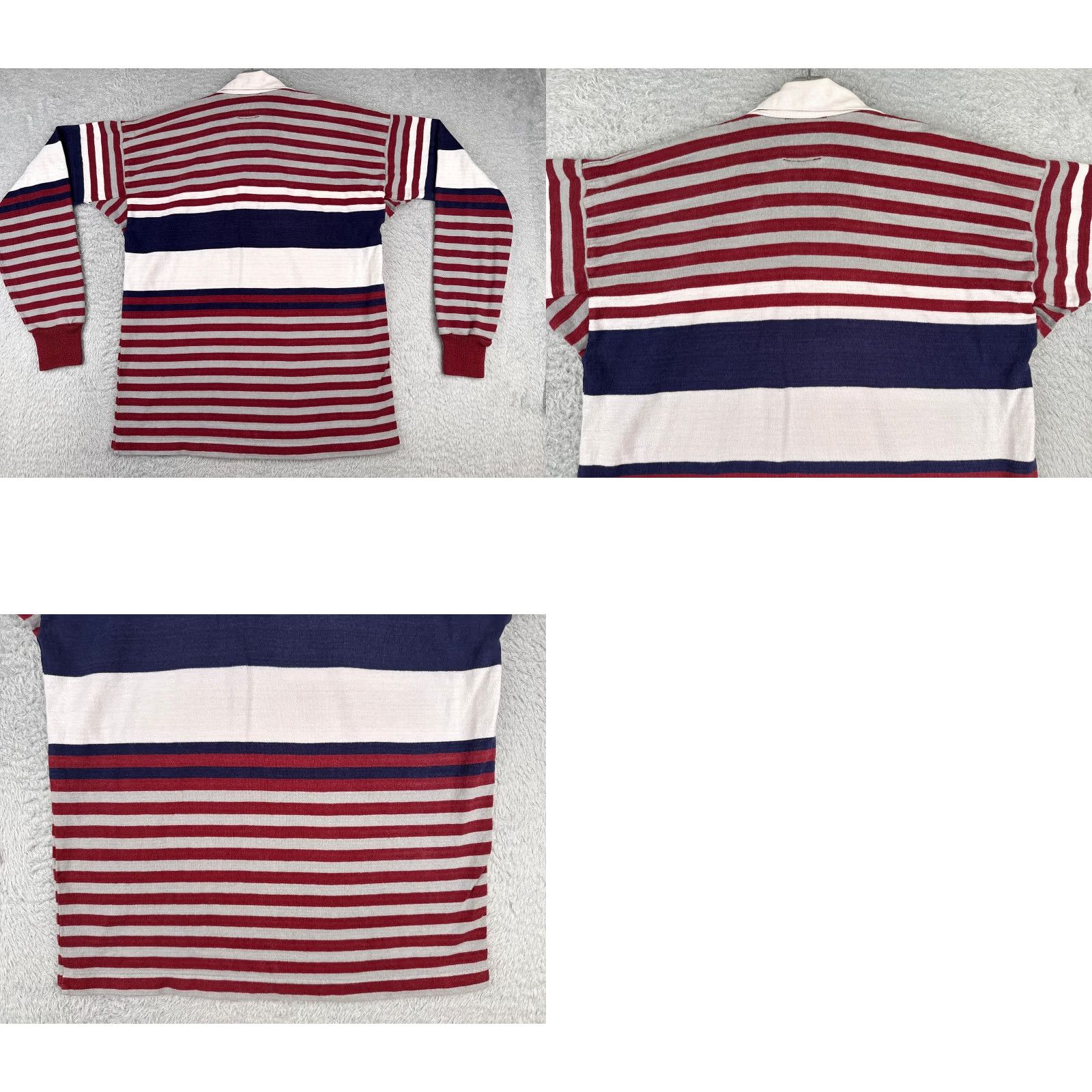 Lands' End Lands End Polo Shirt Men XL Red Blue Gray Stripe Long Sleeve Size US XL / EU 56 / 4 - 9 Thumbnail