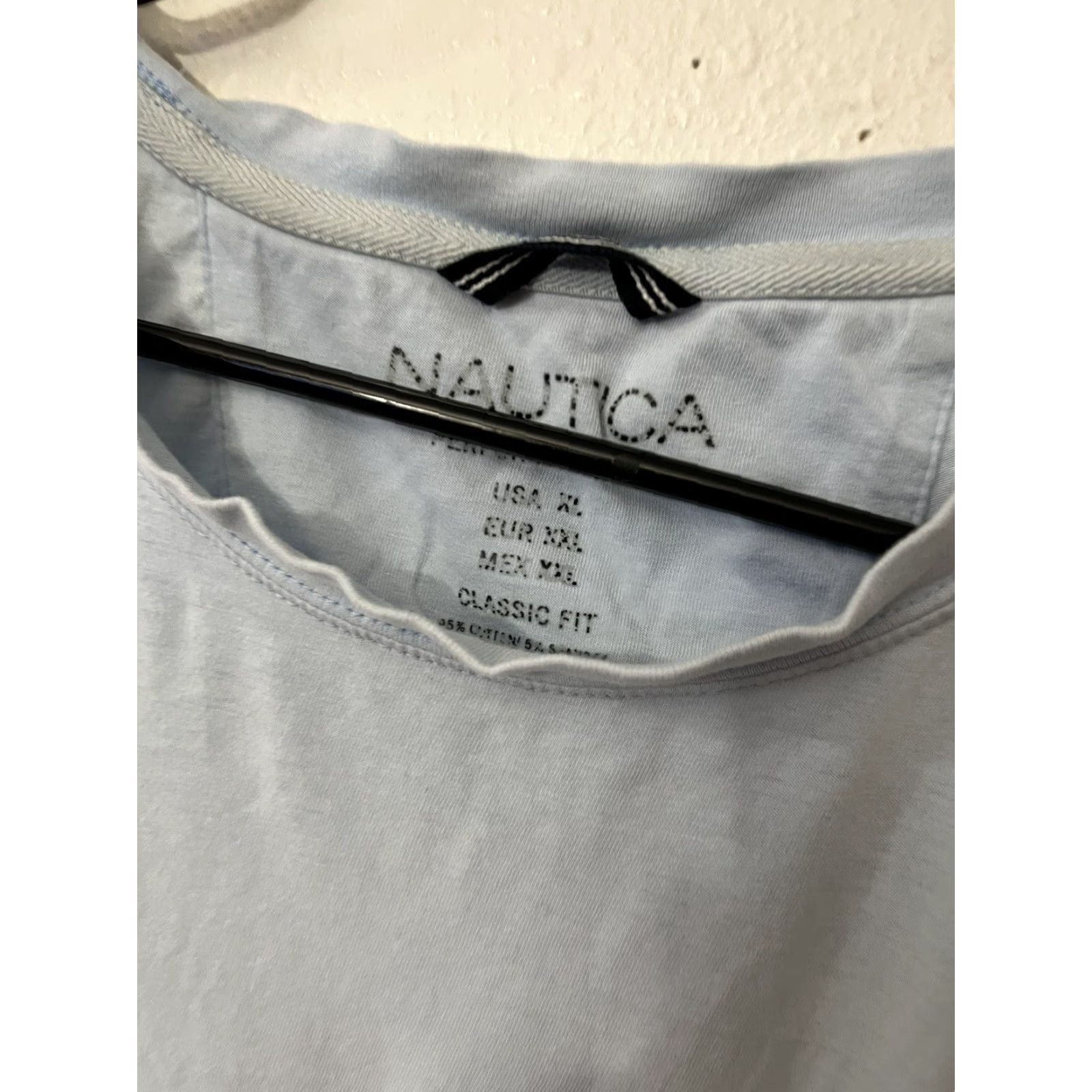 Nautica Nautica Performance Shirt Mens XL Blue Solid Crew Neck Short Sleeve Breathable Size US XL / EU 56 / 4 - 3 Thumbnail