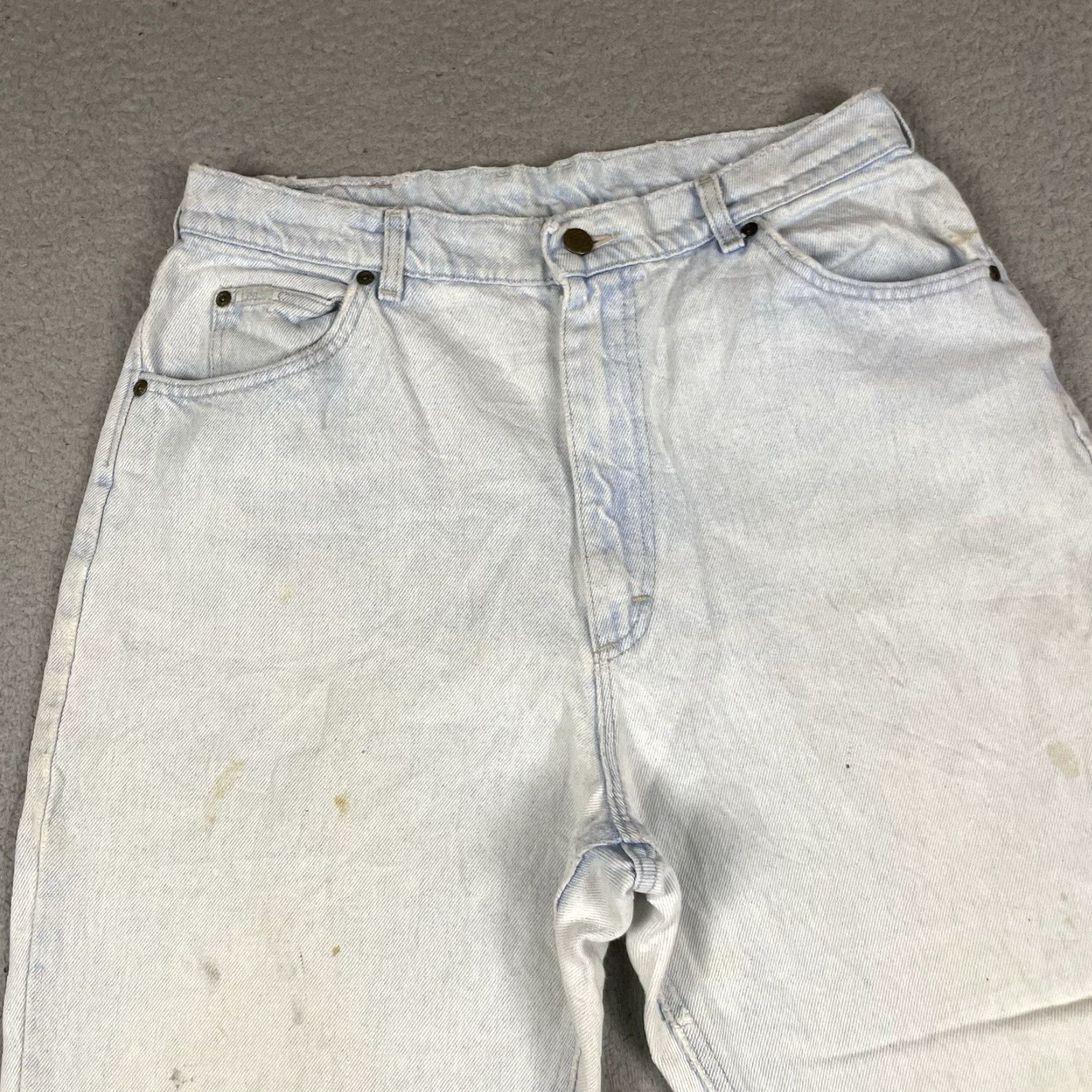 Lee VINTAGE Lee Riders Jeans Womens 16 Medium Blue High Waist Tapered Distressed USA 5-Pocket Design Size 24" / US 00 / IT 34 - 3 Thumbnail