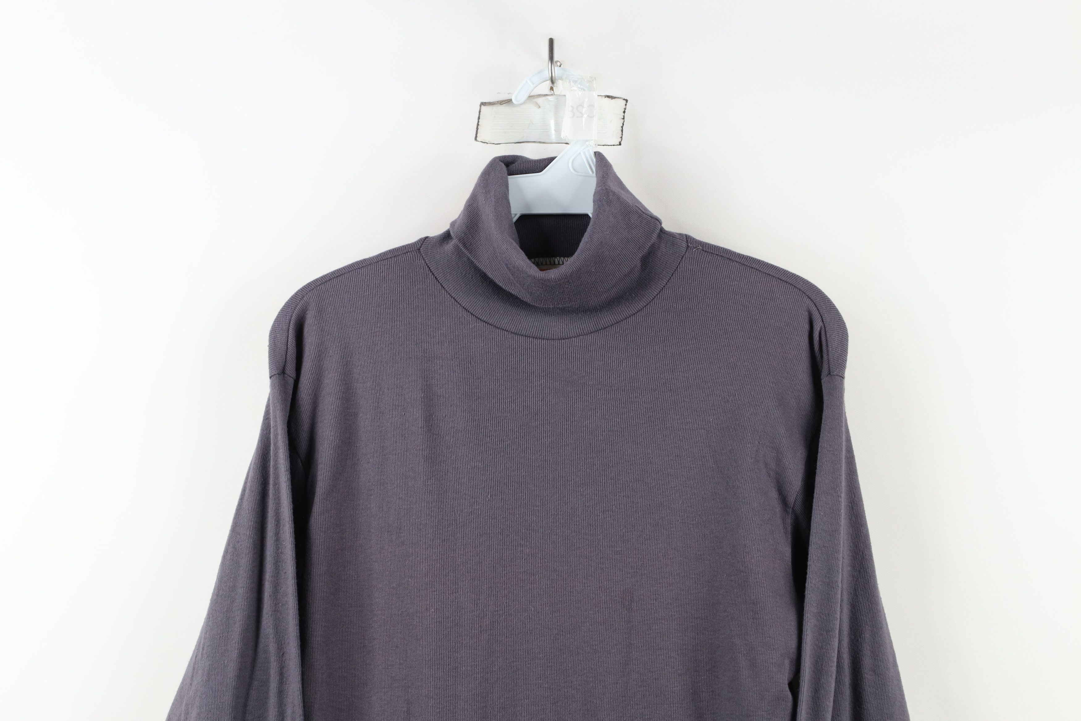 Vintage Vintage 70s Streetwear Ribbed Turtleneck T-Shirt Gray USA Size US M / EU 48-50 / 2 - 2 Thumbnail