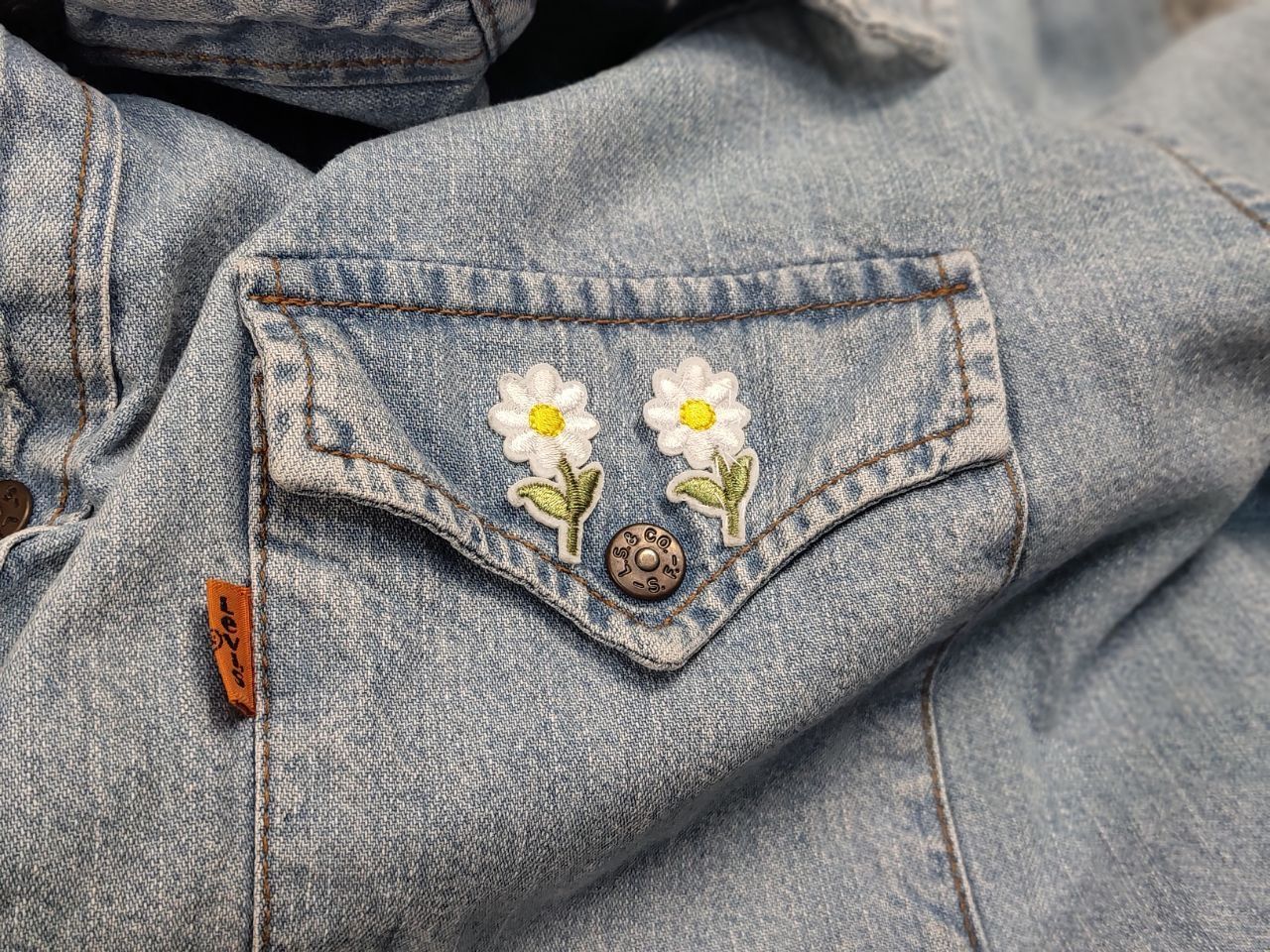 Levi's Vintage 90's Levis Orange Tab denim Classic Buttons Shirt Size US M / EU 48-50 / 2 - 15 Thumbnail