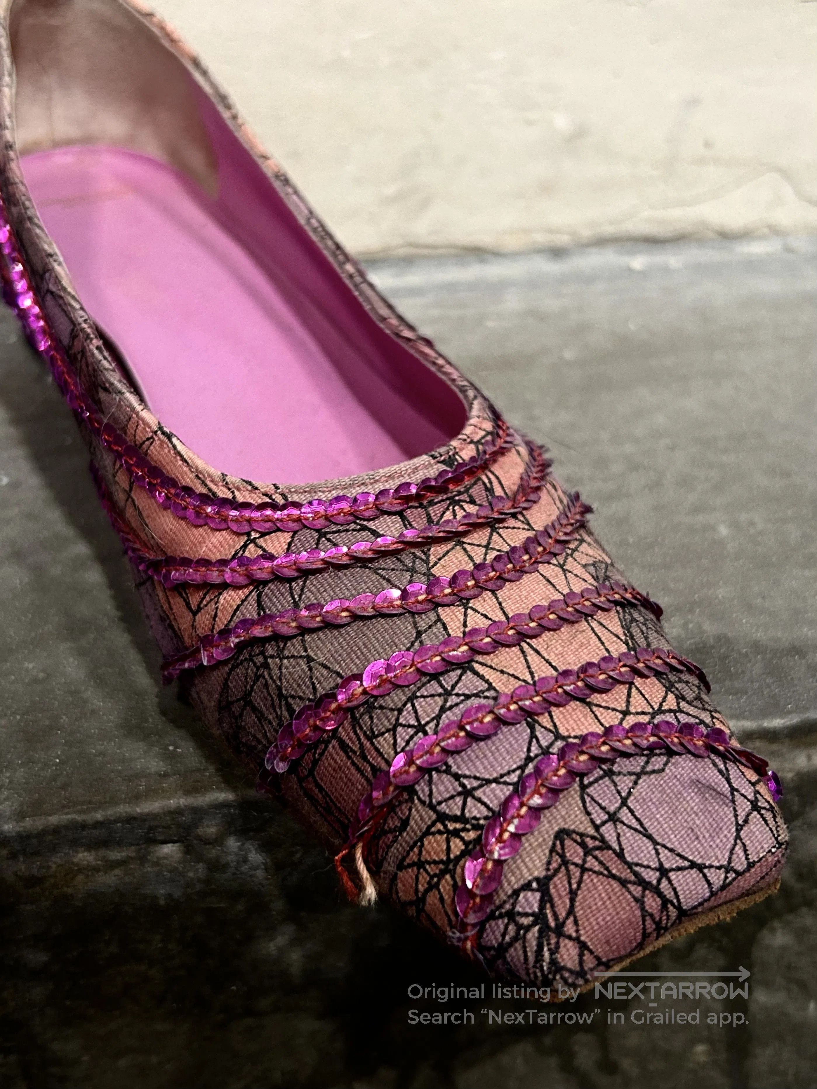 Undercover UNDERCOVER Spider Web Sequin Square Toe Flats. Size US 6 / IT 36 - 4 Thumbnail