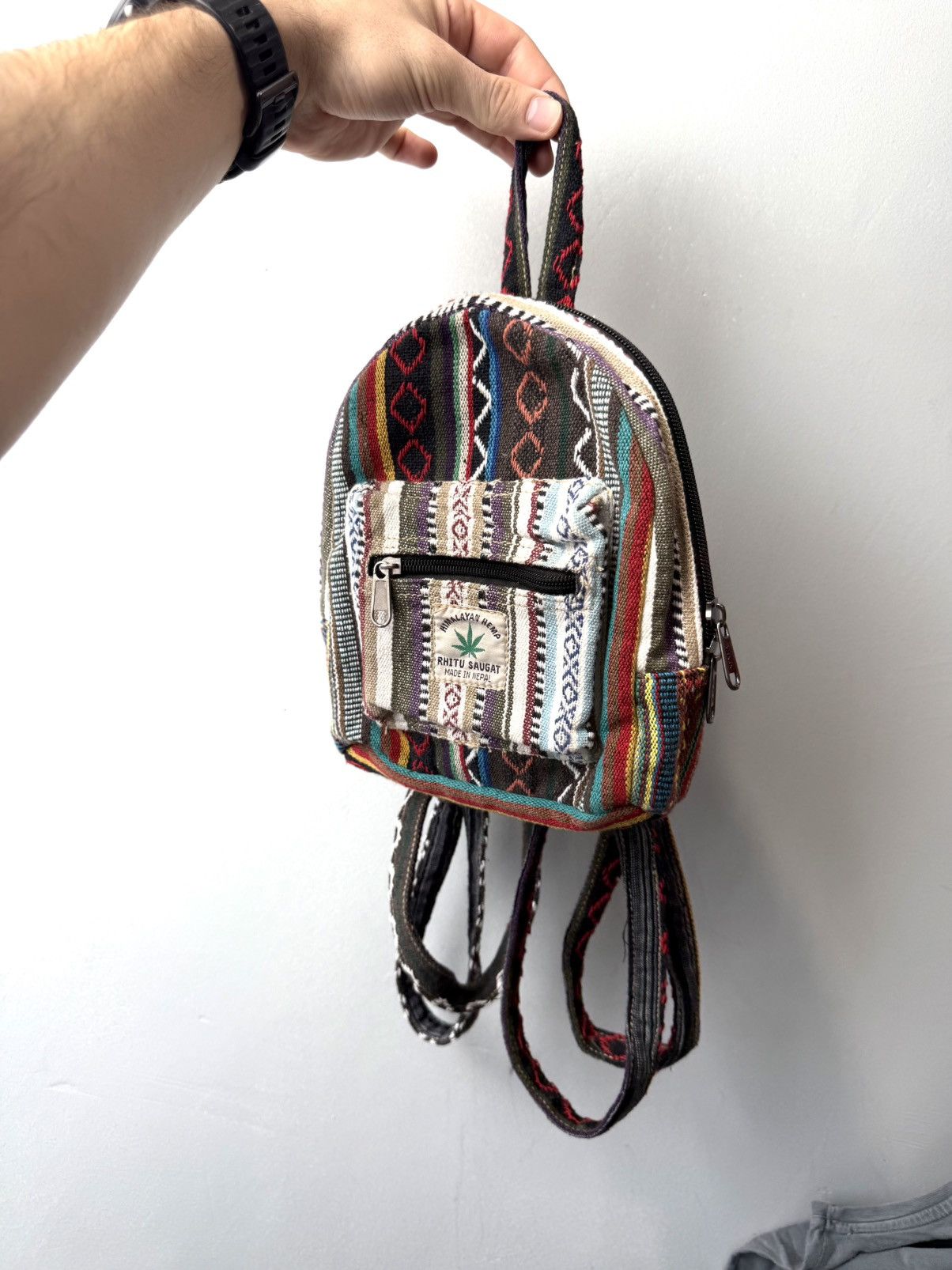Japanese Brand 90’s Vintage Himalayan Hemp Mini Bag Pack Bob Marley Hippy Size ONE SIZE - 1 Thumbnail