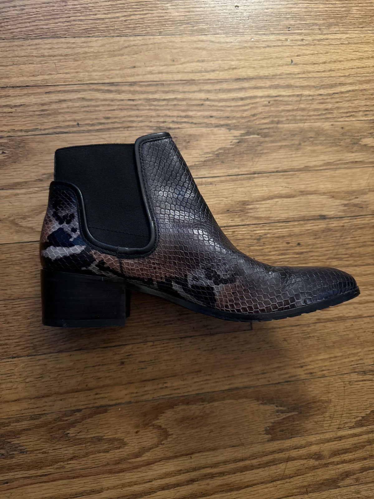 Donald Pliner Black Snake Skin Booties Size US 8.5 / IT 38.5 - 3 Thumbnail