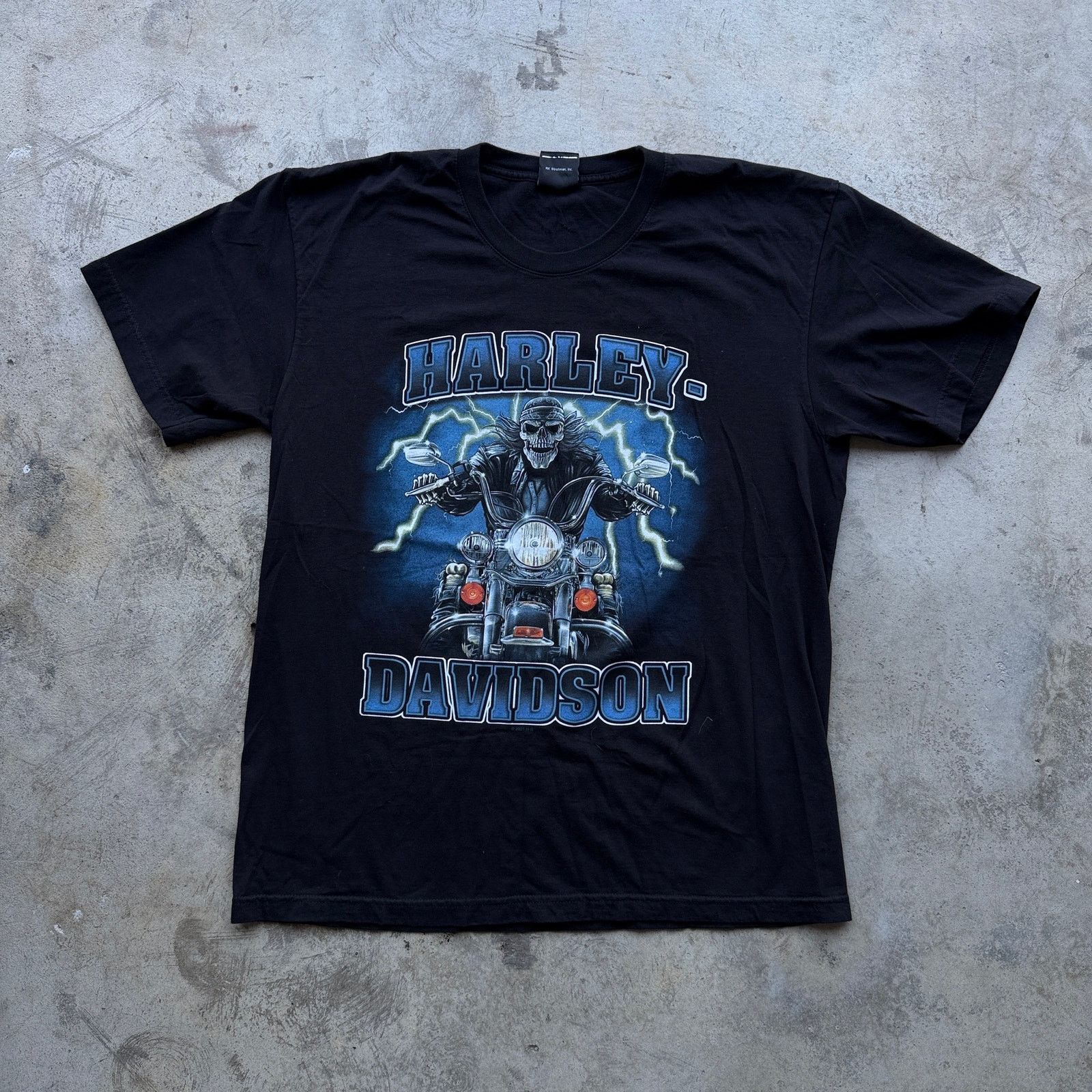 Harley Davidson Vintage Harley-Davidson Skeleton Lightning Biker Tee Black Size US XL / EU 56 / 4 - 1 Thumbnail