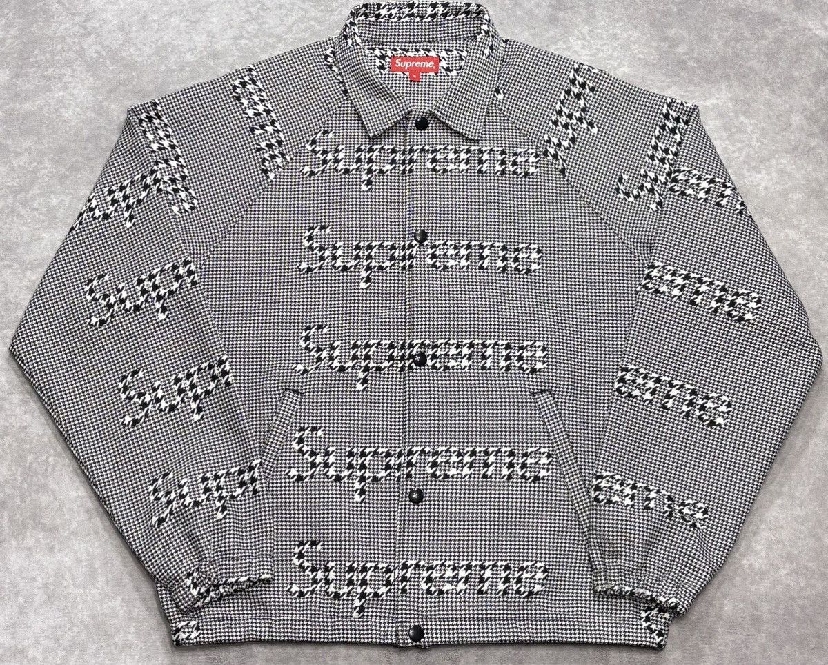 Supreme Supreme Houndstooth Logos Snap Front Jacket Black (FW20 