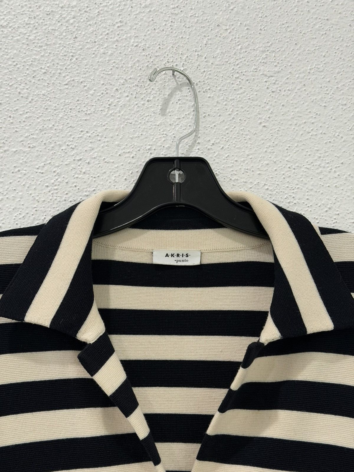 Akris Akris Punto Knit Jacket Womens 8 Striped Wool Button Front Size M / US 6-8 / IT 42-44 - 4 Thumbnail