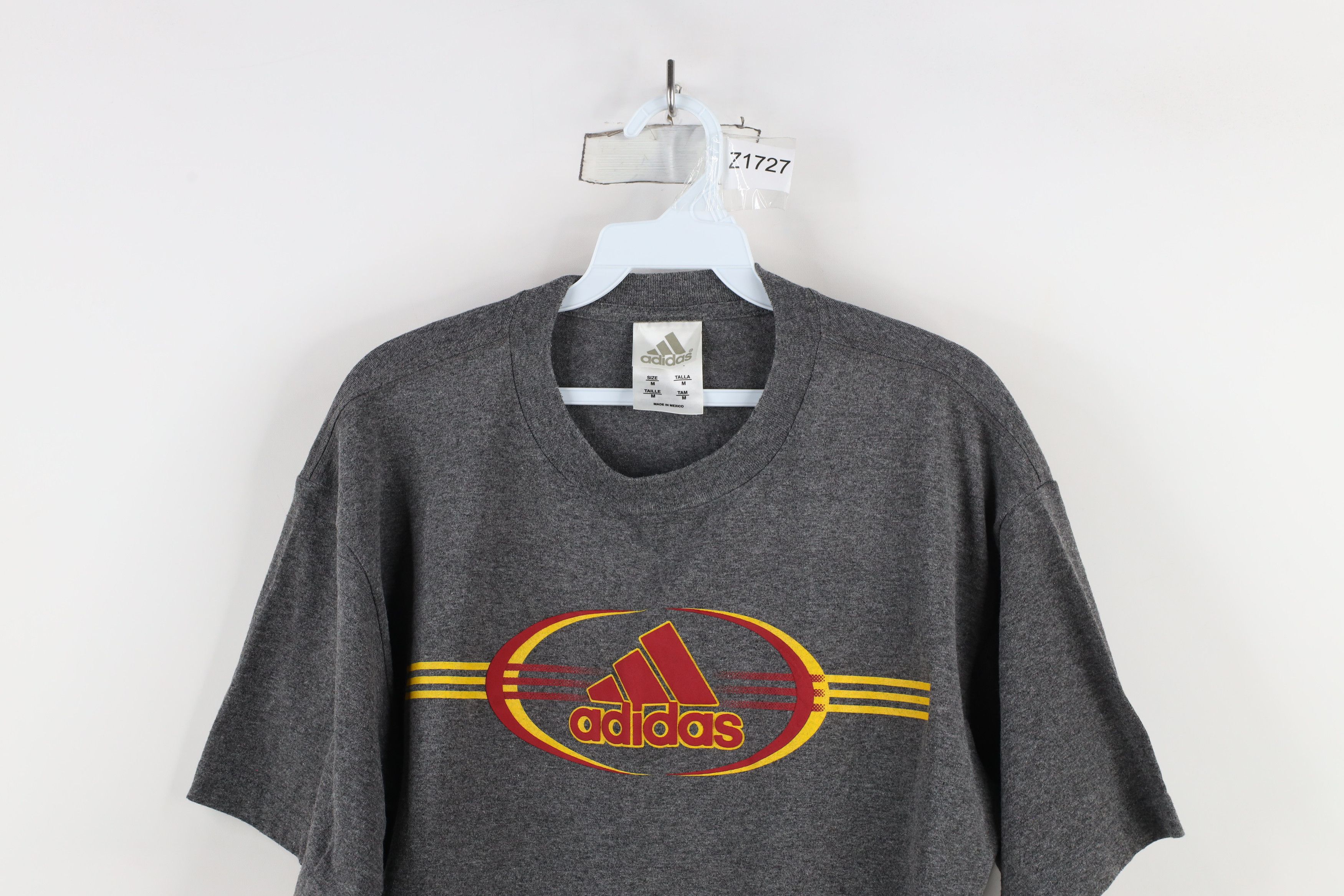 Adidas × Vintage Vintage Y2K 2005 Adidas Striped Short Sleeve T-Shirt Gray Size US M / EU 48-50 / 2 - 2 Thumbnail