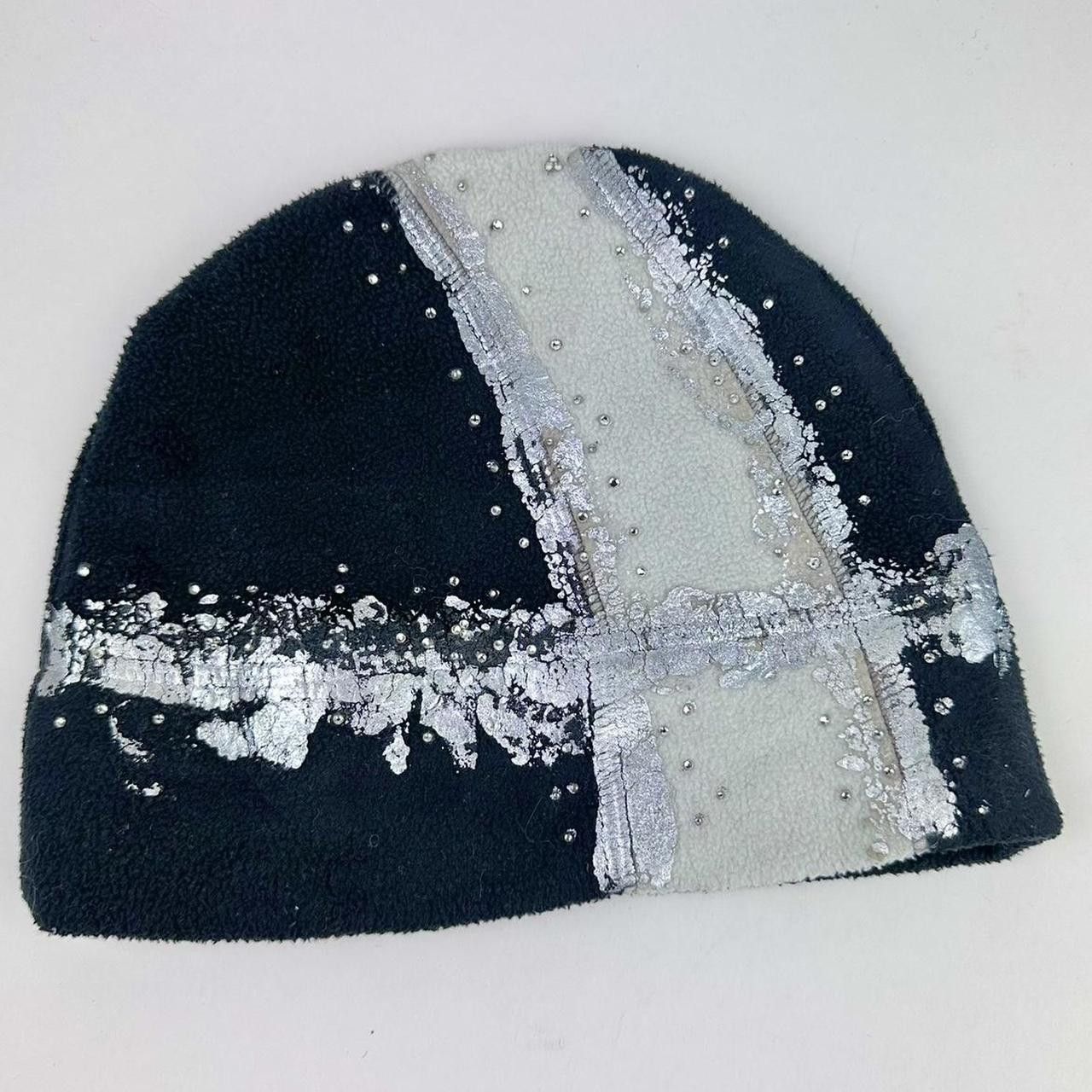 Other ASTROBOI* Black & White Fleece Rhinestone Winter Beanie Size ONE SIZE - 5 Thumbnail