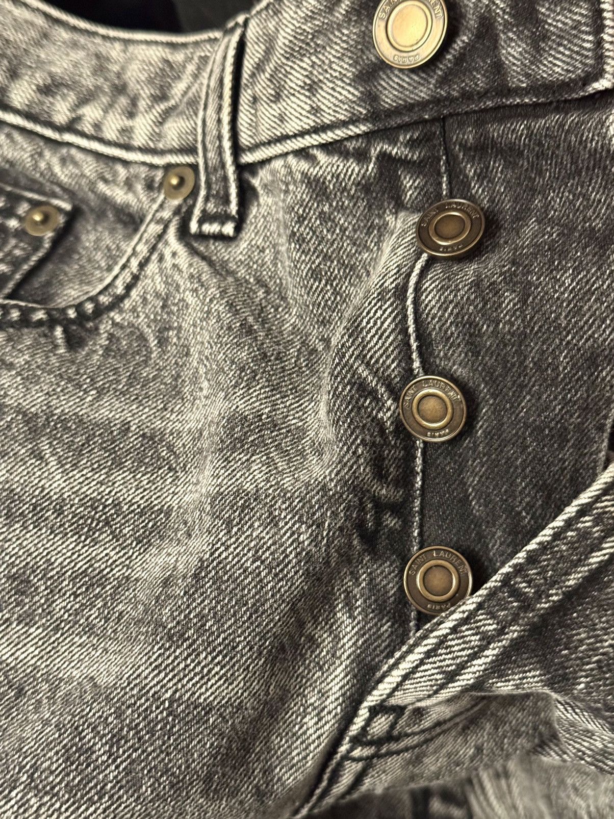 Saint Laurent Paris saint laurent slim denim acid wash pants 31 grey Size US 31 - 5 Thumbnail