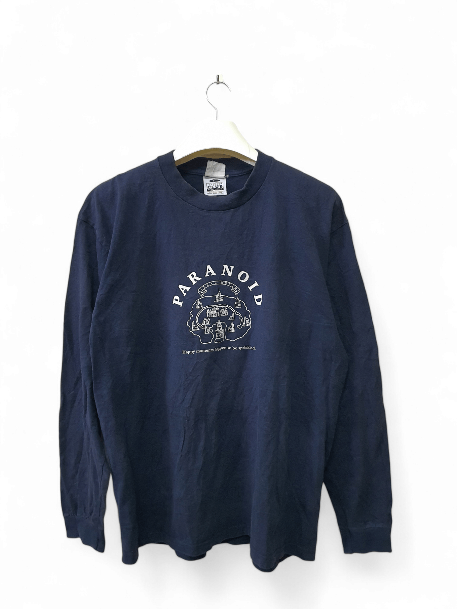 Vintage vintage "Paranoid" long-sleeve t-shirt Size US XL / EU 56 / 4 - 1 Thumbnail