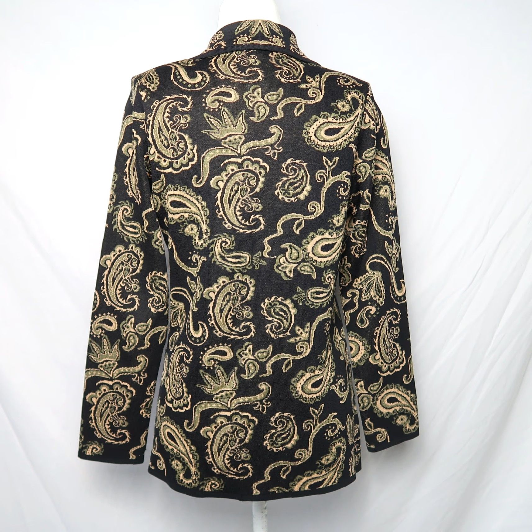 Vintage VINTAGE Misook knit blazer jacket Paisley pattern XXS Petite Black Size XXS / US 00 / IT 34 - 4 Thumbnail