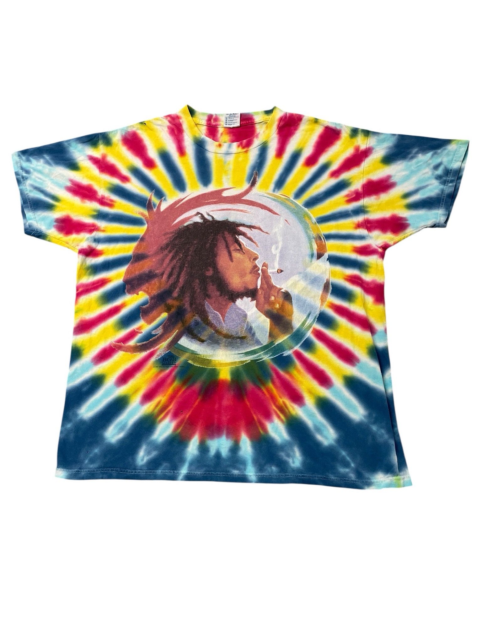 Delta Vintage 90s Bob Marley "Kaya" Tie-Dye Graphic T-Shirt Size US XL / EU 56 / 4 - 1 Thumbnail