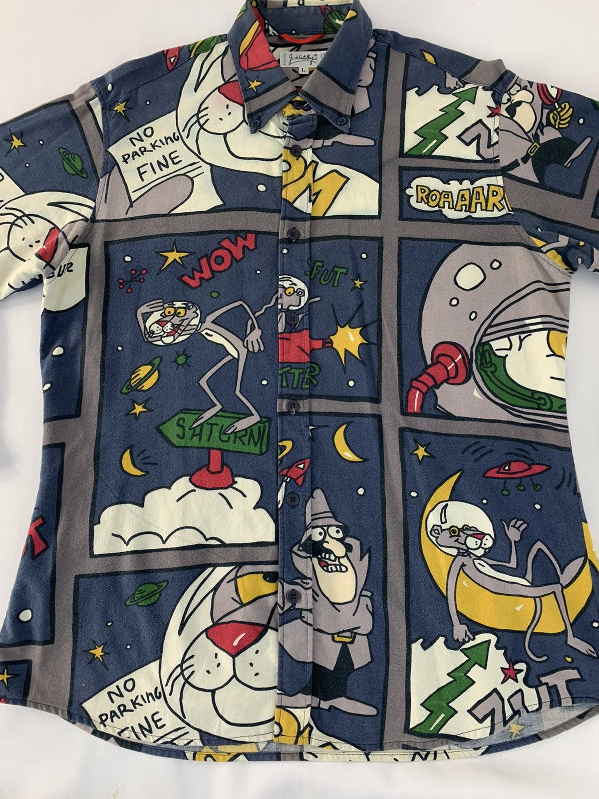 Jean Charles De Castelbajac Vintage Castelbajac X Pink Panther All Over Printed Italy Size US L / EU 52-54 / 3 - 3 Thumbnail