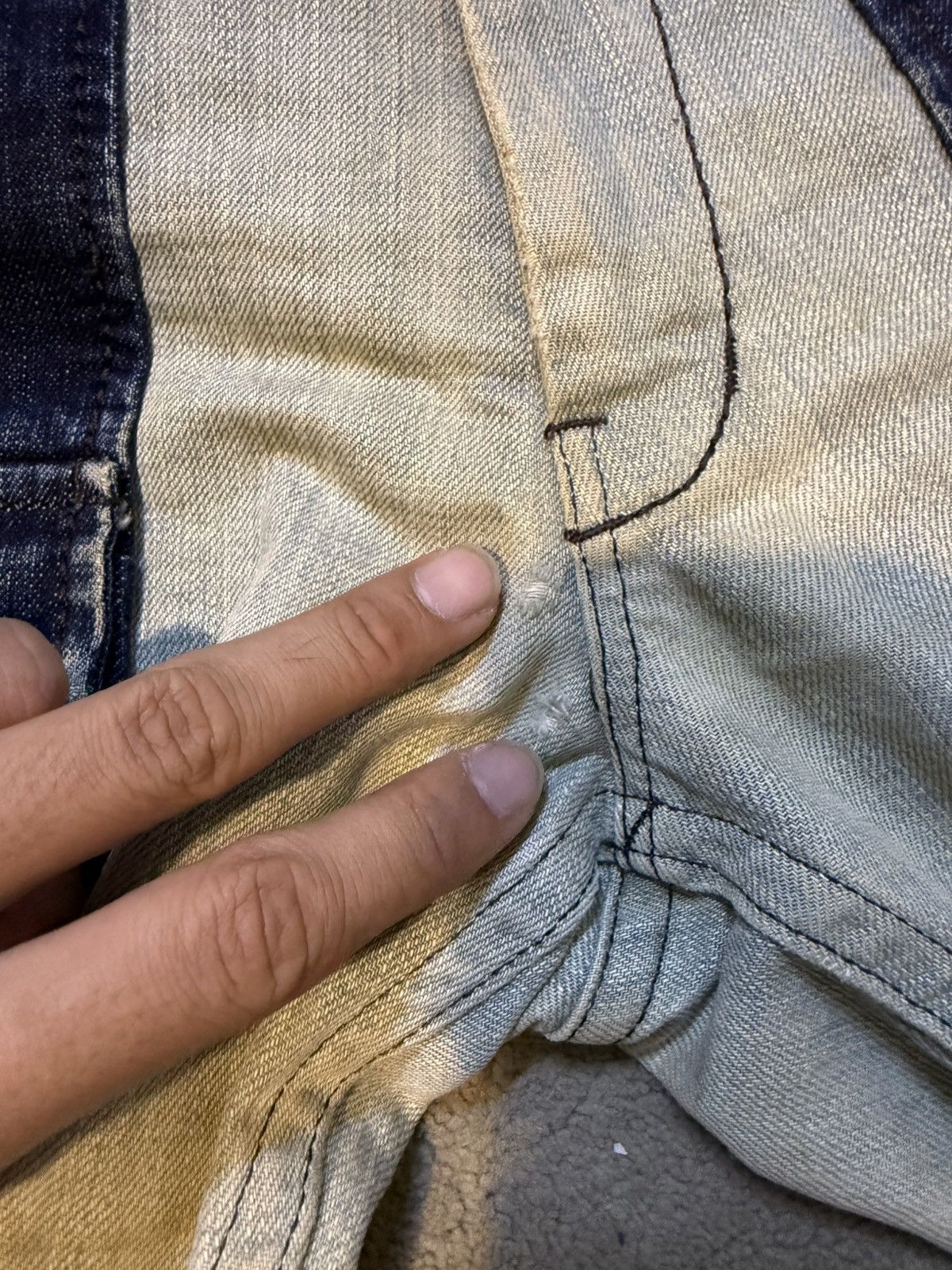 Number (N)ine Number Nine A/W 2000 “Redisun” Distressed Bush Denim Pant Size US 32 / EU 48 - 11 Thumbnail