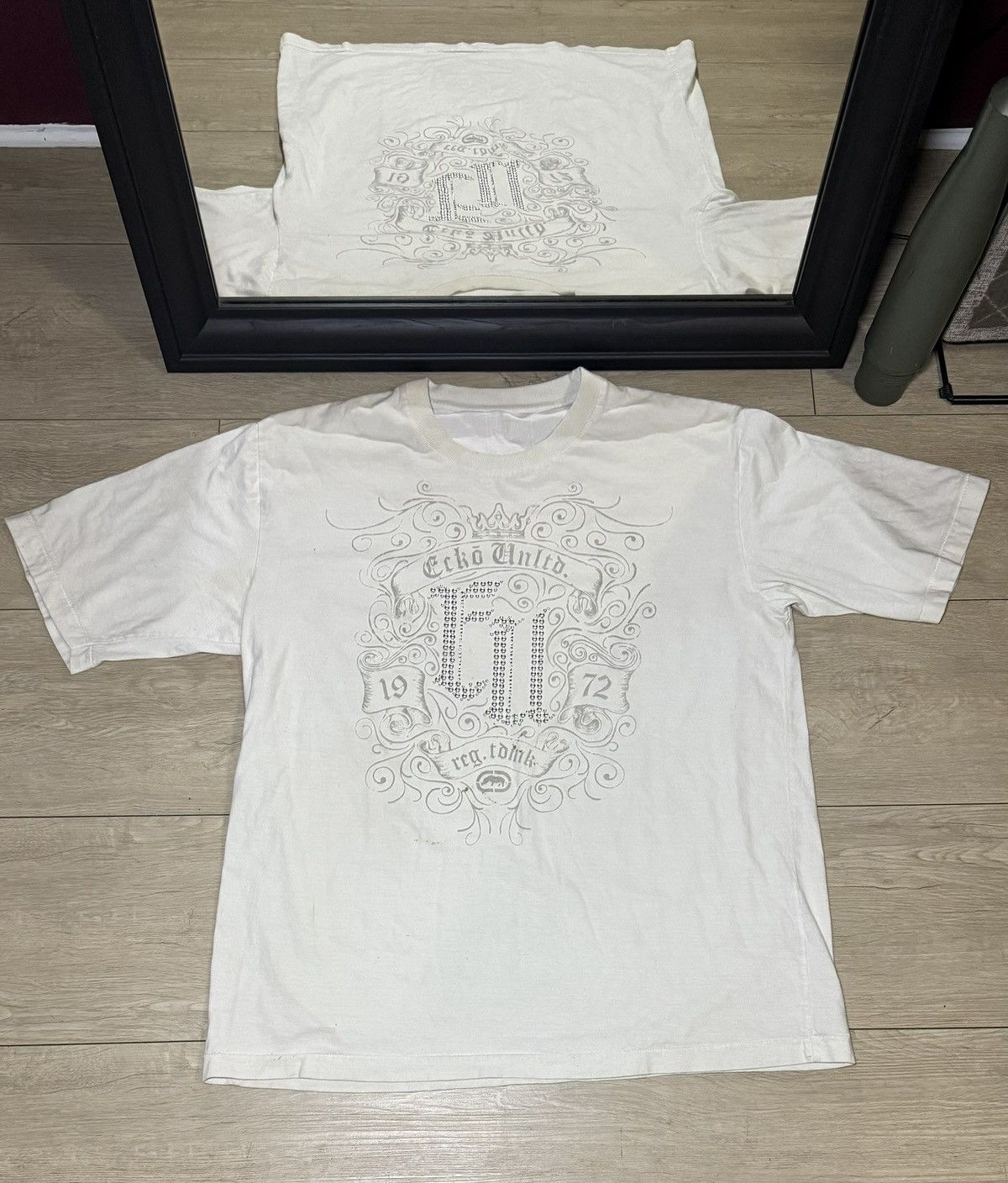 Ecko Unltd. Y2K 2000s Ecko Unltd Old English SpellOut Rhinestone Shirt Size US XXL / EU 58 / 5 - 1 Thumbnail