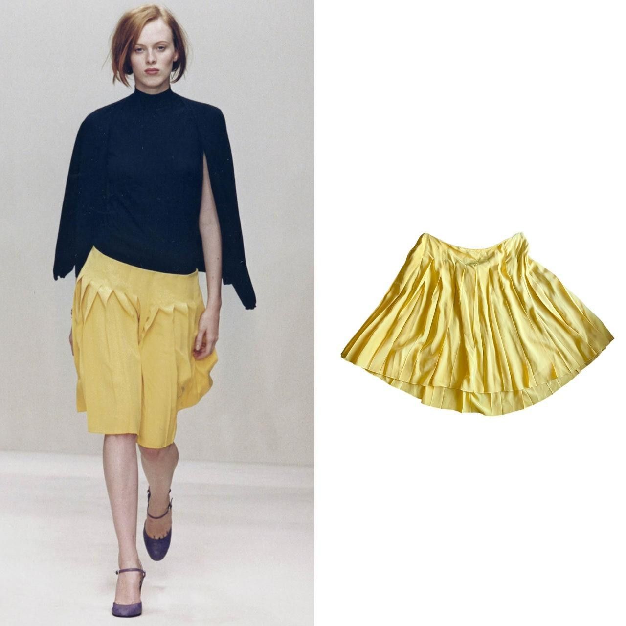 Prada Vintage 2000 S/S Pleated Silk Skirt Size 32" / US 10 / IT 46 - 2 Thumbnail