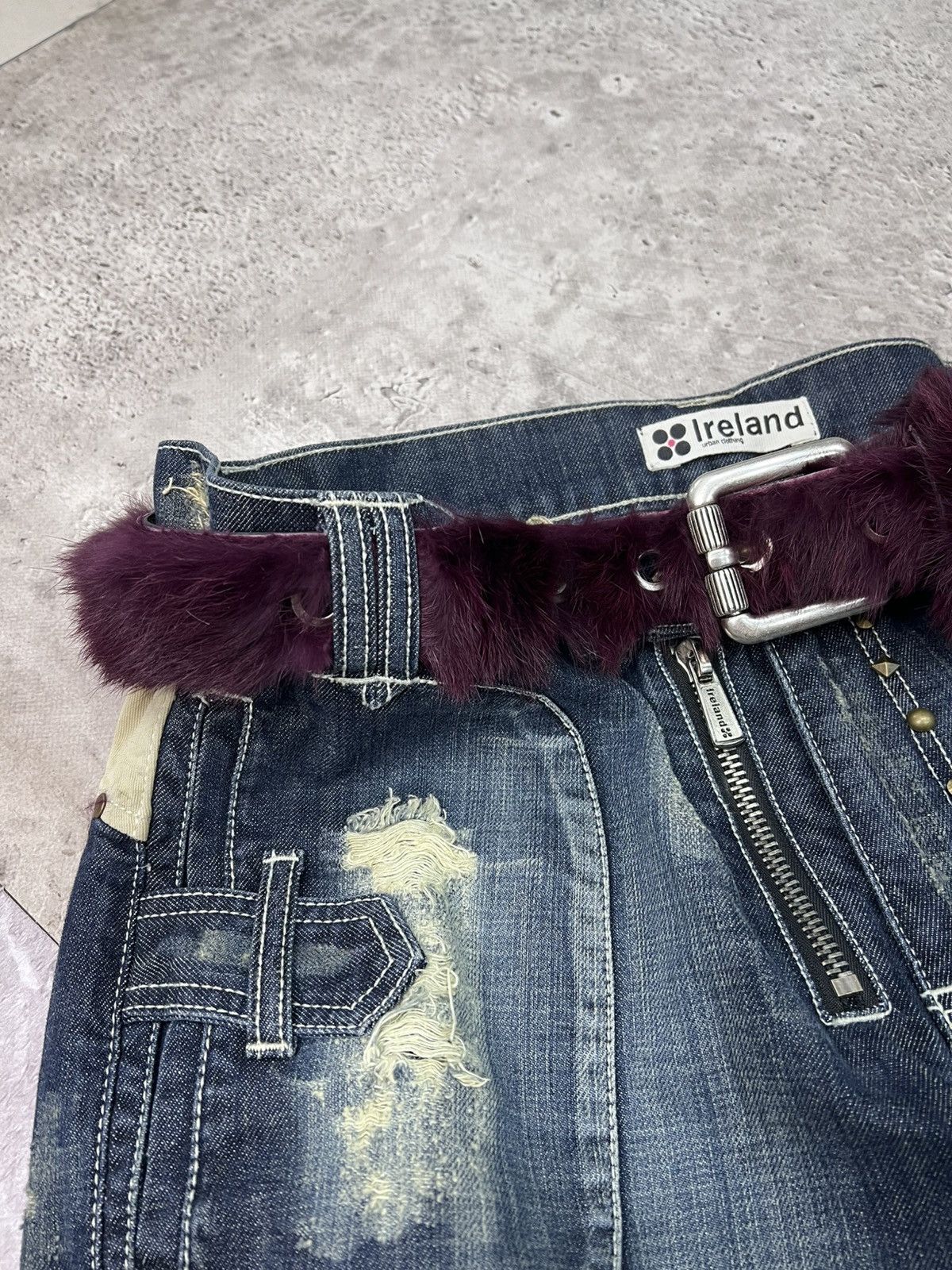 Hysteric Glamour × If Six Was Nine SALE💣💣AVANT-GARDE GOTHIC LEATHER fur BELT RICK OWENS STYLE Size ONE SIZE - 6 Thumbnail