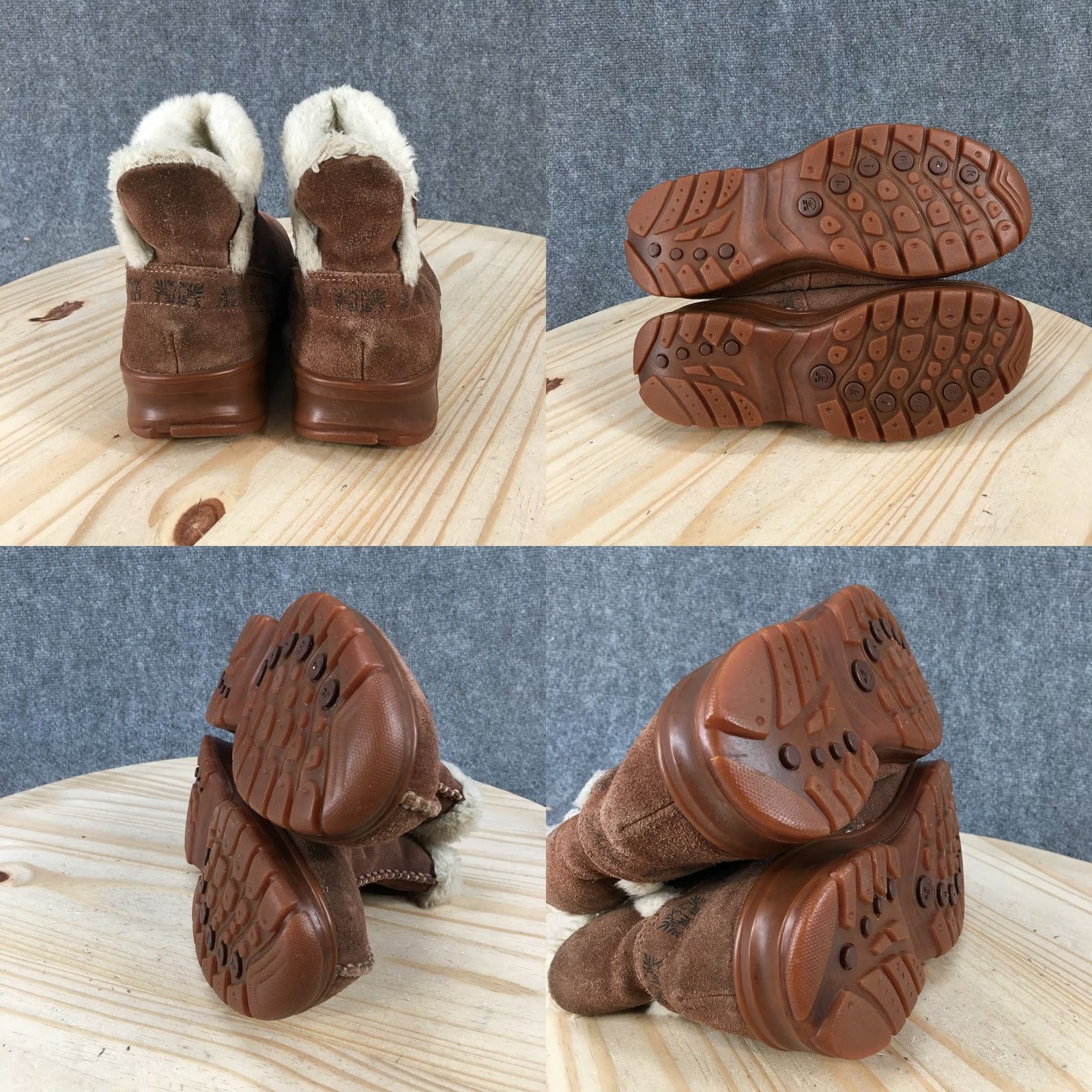 Vintage Kamik Jenna Boots Womens 7 Waterproof Shearling Brown Pull On Comfort Ankle Top Boots Size M / US 6-8 / IT 42-44 - 9 Thumbnail