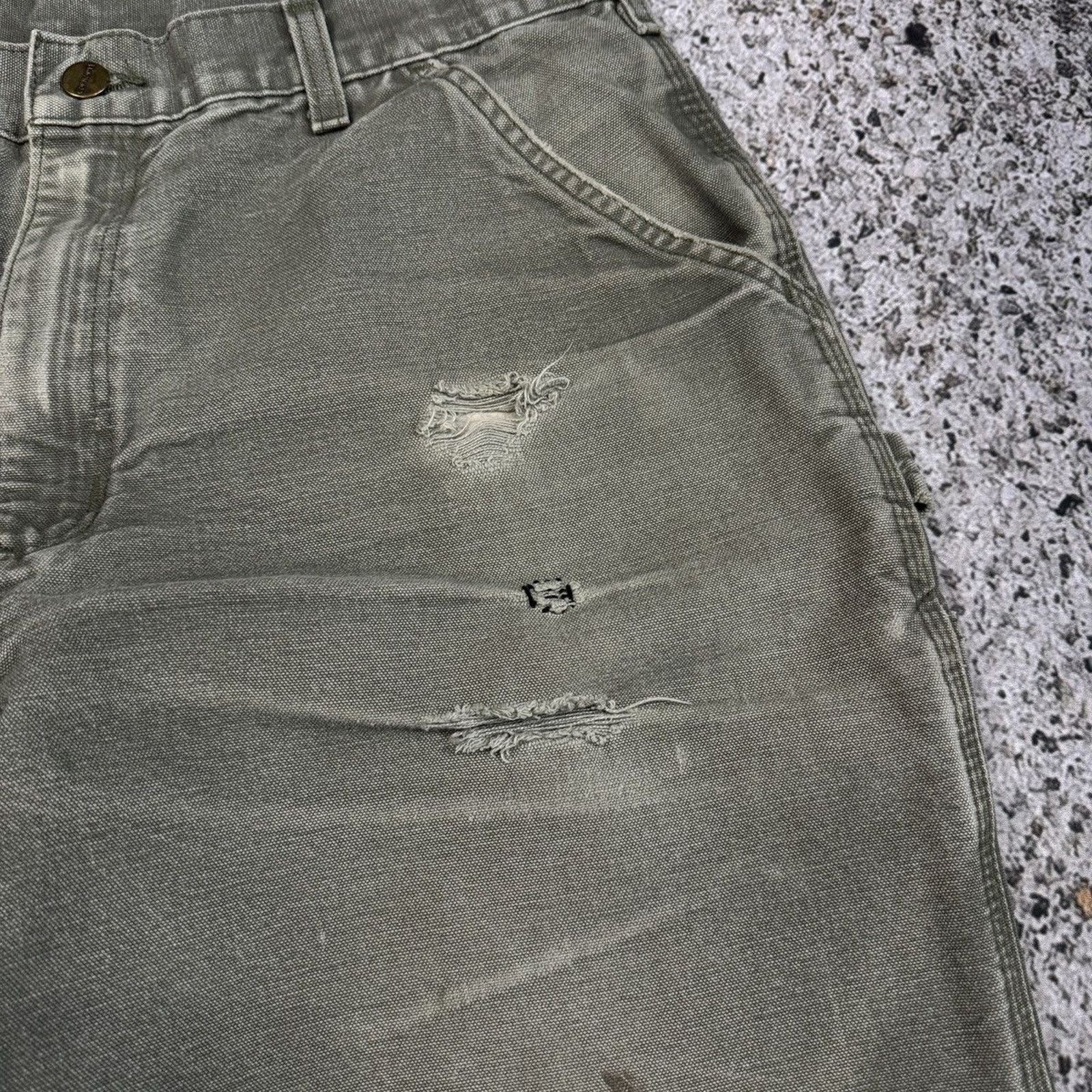 Carhartt Thrashed Faded Distressed Carhartt Pants ERD Grunge Chrome Size US 34 / EU 50 - 10 Thumbnail