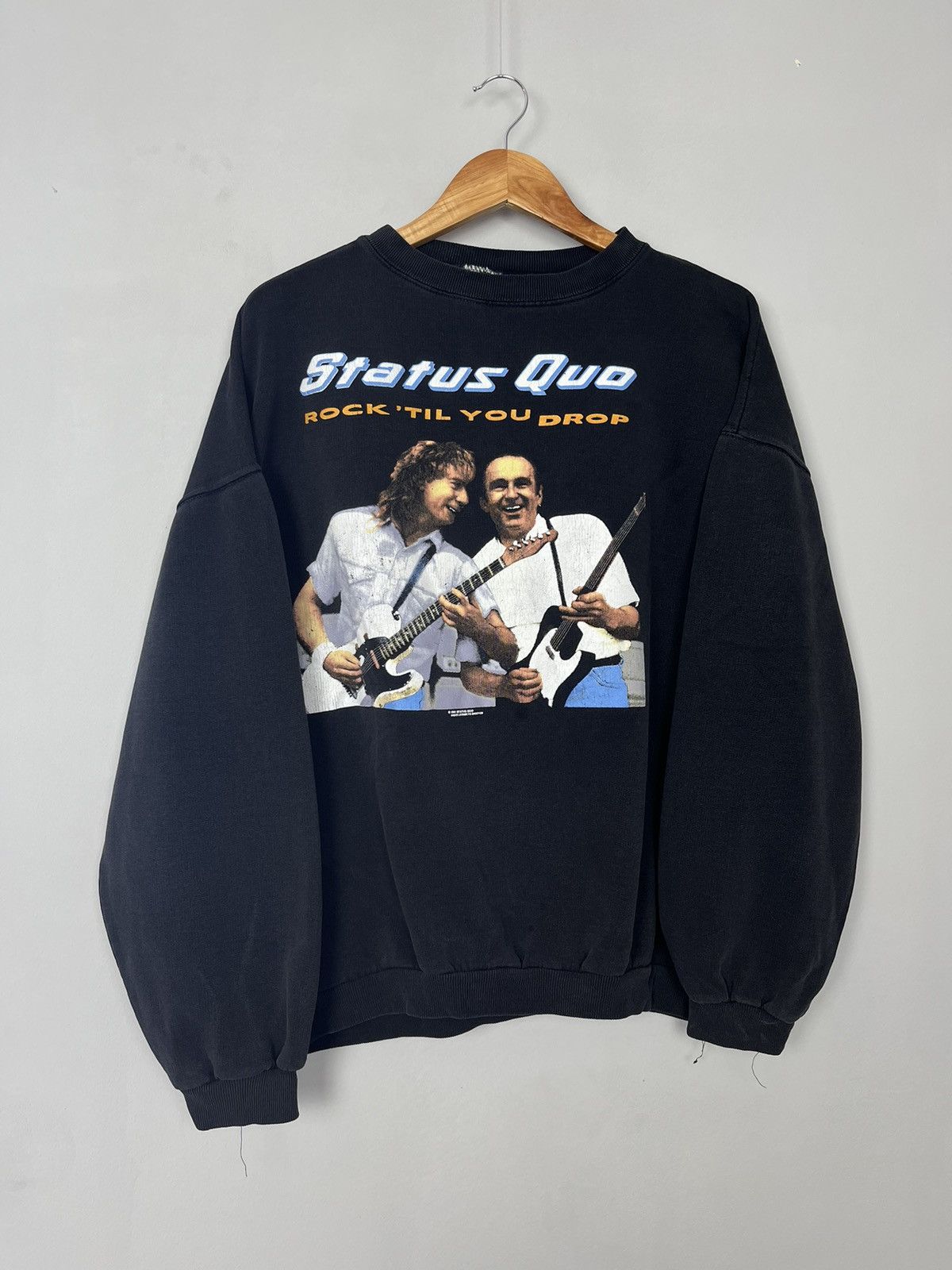 Band Tees × Vintage Status Quo Rock Til` You Drop Vintage 1991 Sweatshirt Size US XL / EU 56 / 4 - 1 Thumbnail