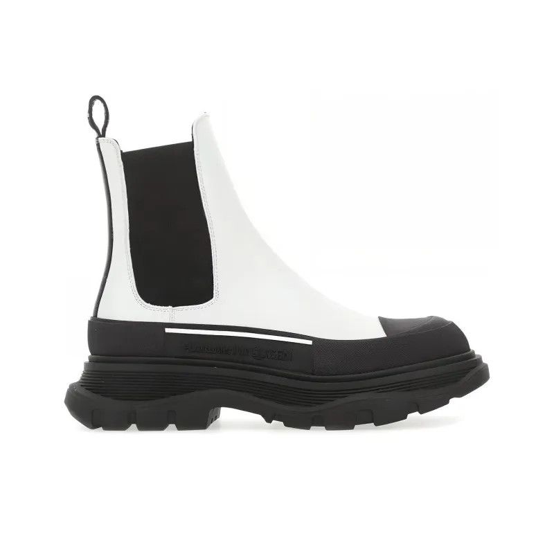 Alexander McQueen o1y0225 Ankle Boots in White & Black Size US 10 / IT 40 - 1 Thumbnail