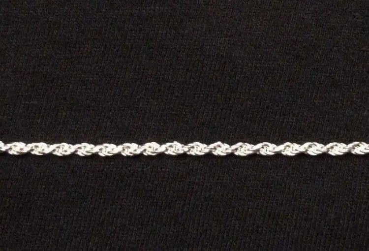 Other Solid Silver Chain Rope Chain 20in 2mm 925 Italy Size ONE SIZE - 2 Thumbnail