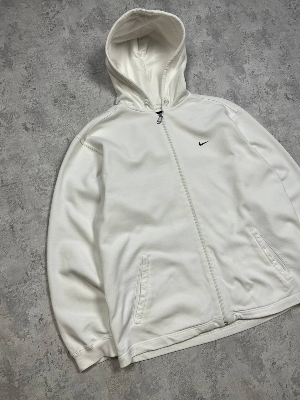 Nike Vintage Nike White Zip Hoodie Size US L / EU 52-54 / 3 - 2 Thumbnail