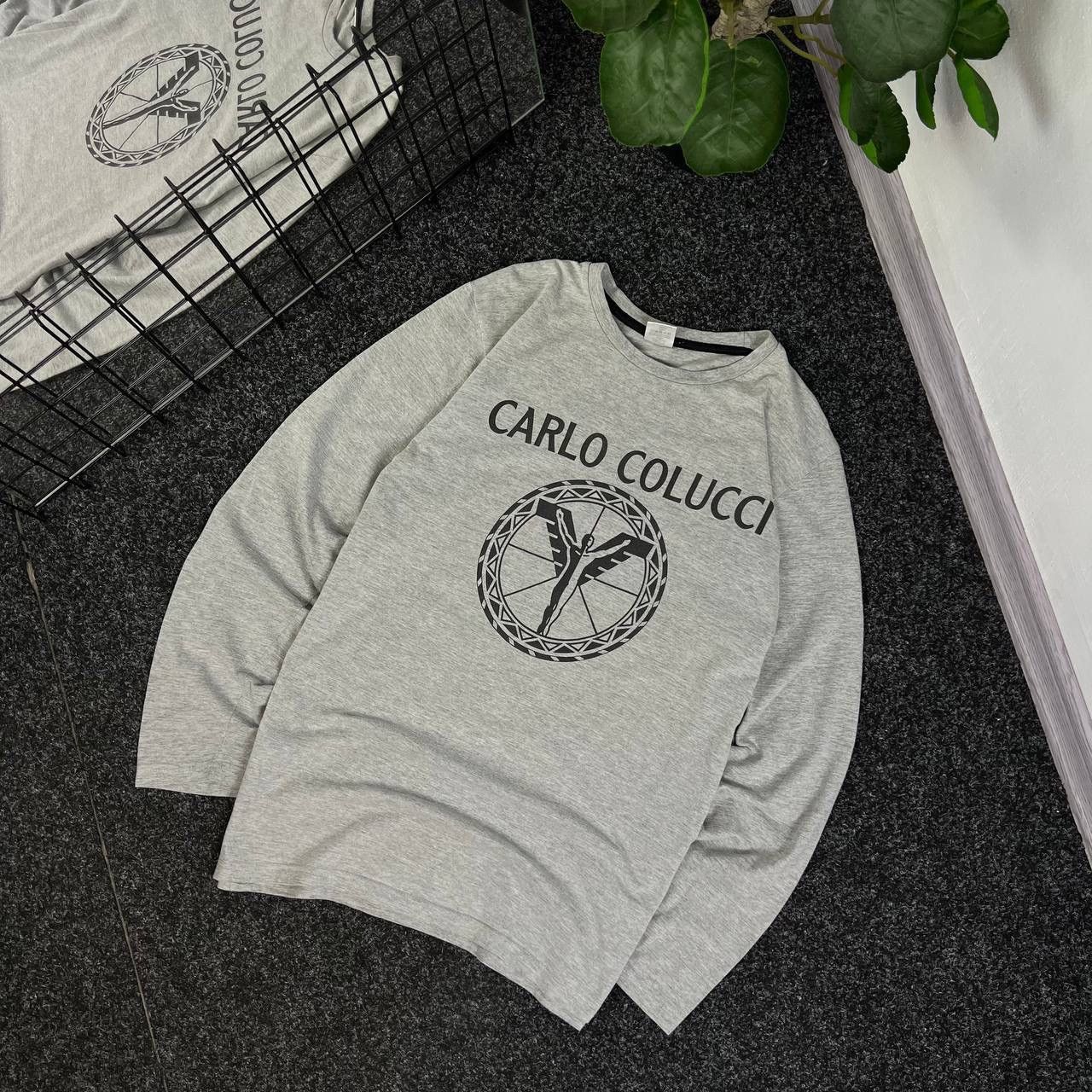 Carlo Colucci Carlo Calucci Vintage Longsleeve Big Logo Luxury Gray Size US XL / EU 56 / 4 - 1 Thumbnail