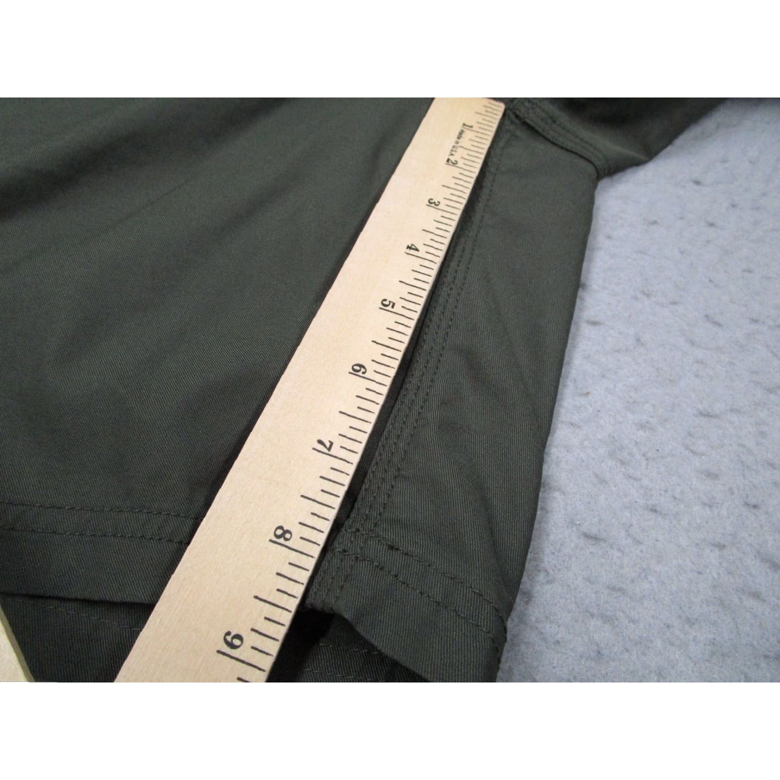 Globe Globe Mens Shorts 32 Green 8" Any Wear 5-Pocket Drawstring Organic Cotton Blend Chino Casual Travel Workwear Pocketed Logo Size US 32 / EU 48 - 4 Thumbnail