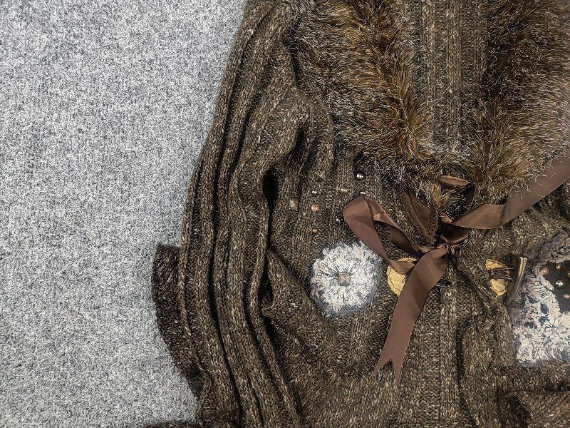 If Six Was Nine Zone Bleue vintage Y2K Brown Knit Sweater ruffle sleeves LGB Size M / US 6-8 / IT 42-44 - 5 Thumbnail