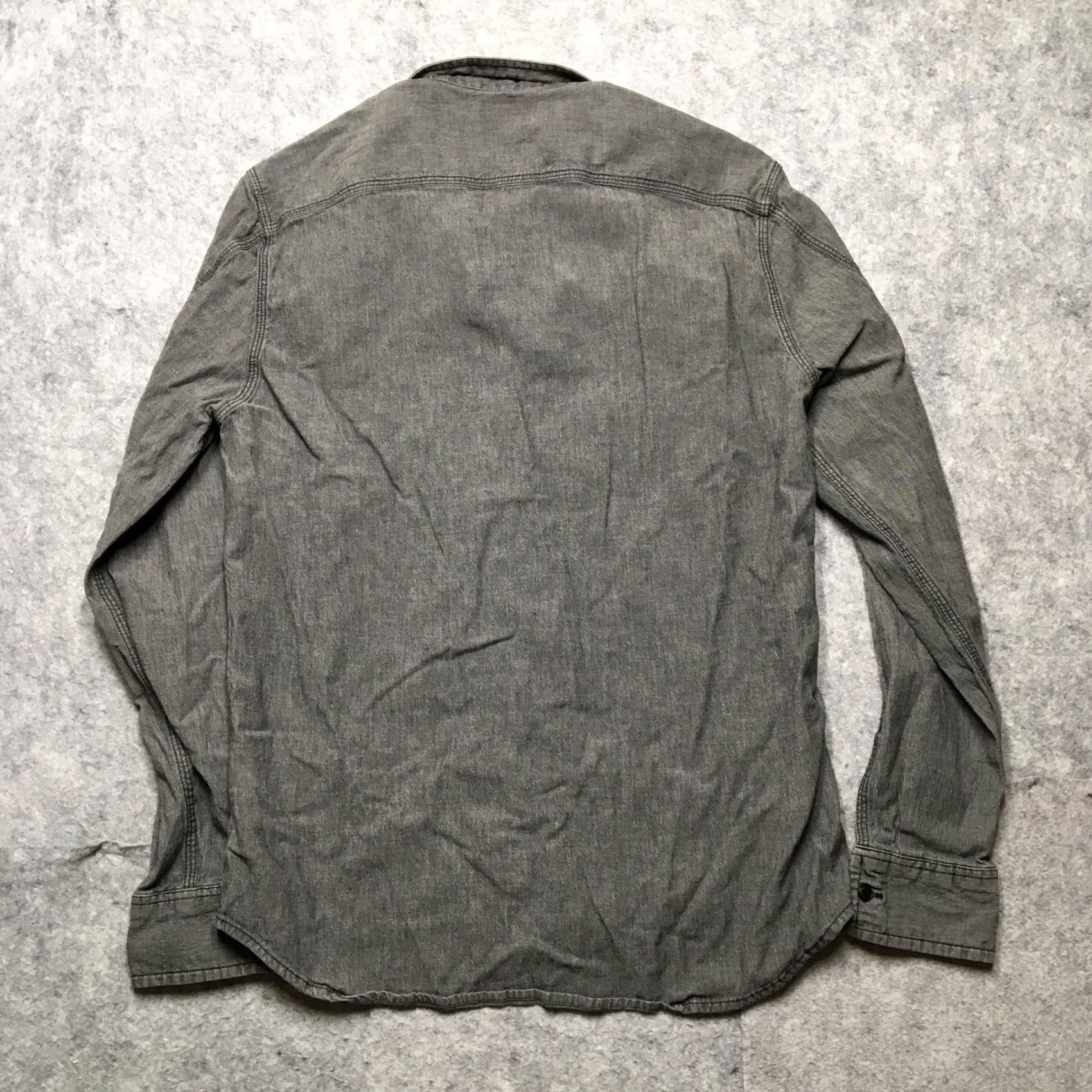 Vintage PROOF Denim Shirt Mens M Gray Button-Up Collared Long Sleeve Casual Travel Workwear Shirt - XL? Size US XL / EU 56 / 4 - 6 Thumbnail