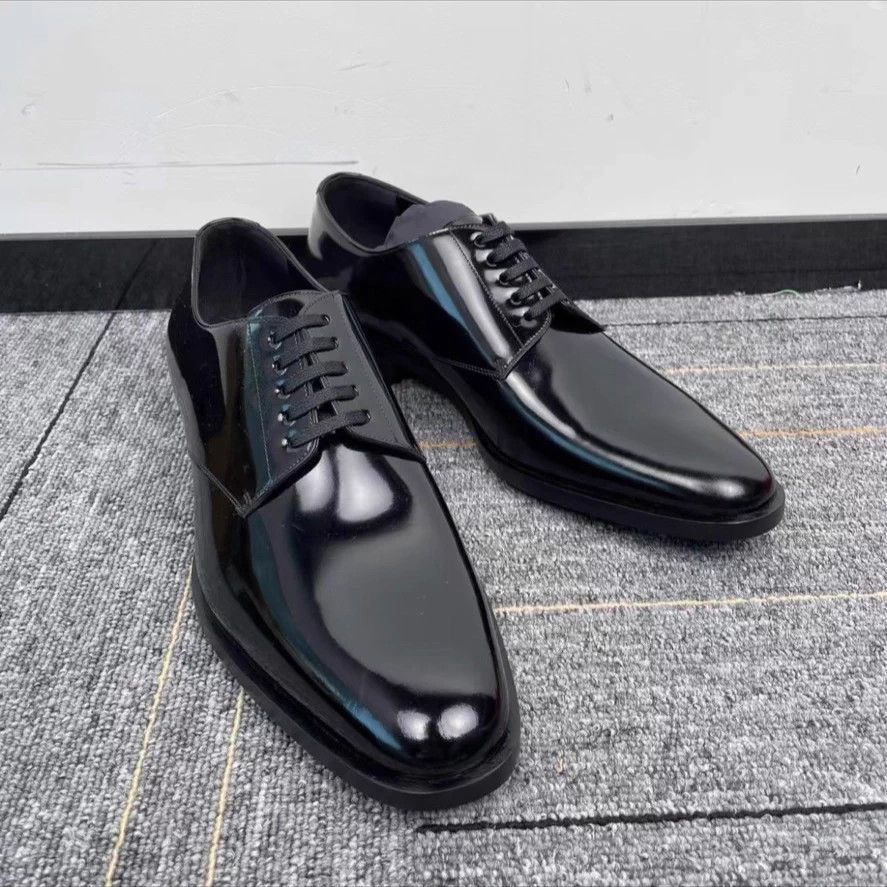 Yves Saint Laurent YSL SaintLaurent Black Patent Leather Shoes 42 Size US 9 / EU 42 - 1 Thumbnail