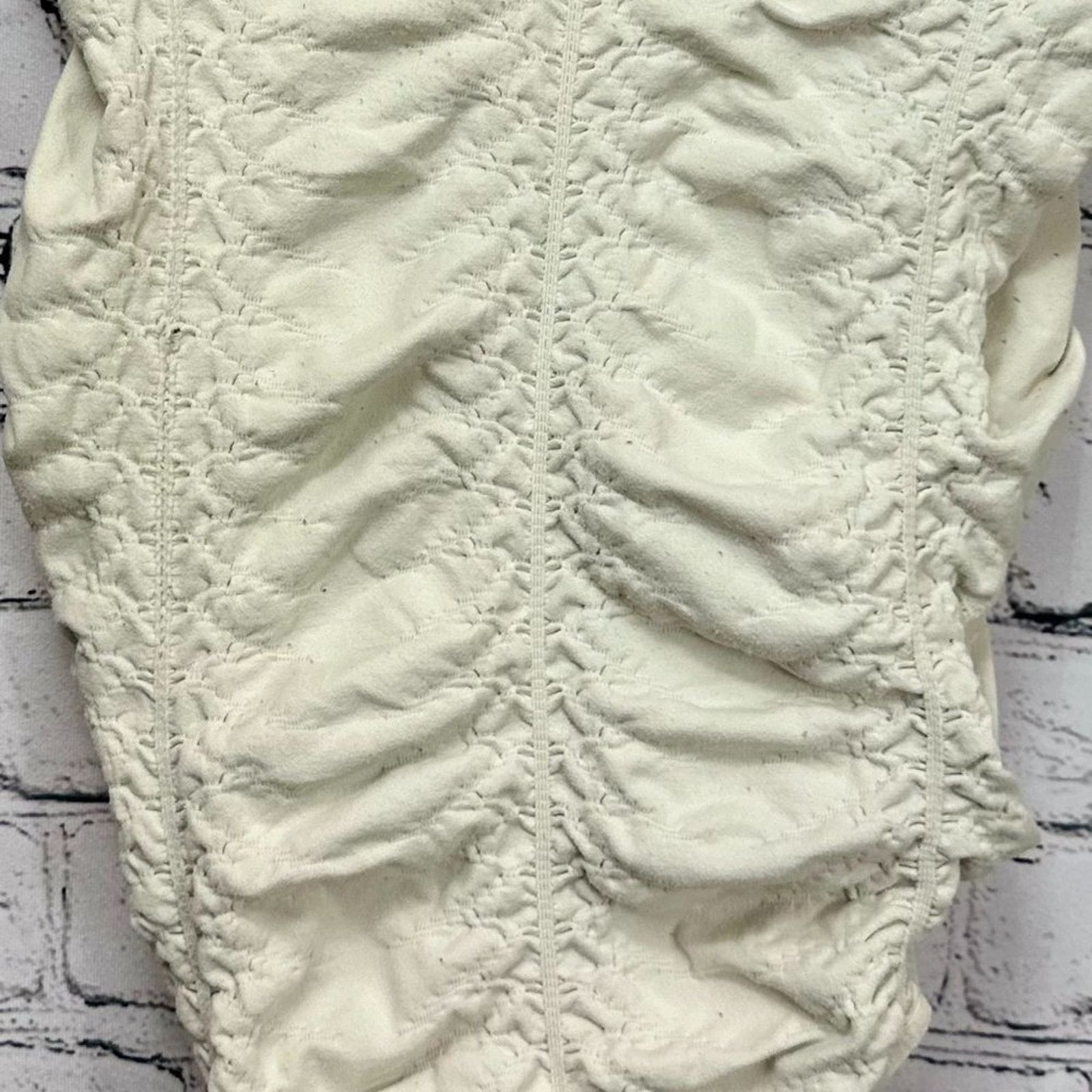 Free People Free People Intimately Ruched Bodysuit - Cream - size M/L Size ONE SIZE - 10 Thumbnail