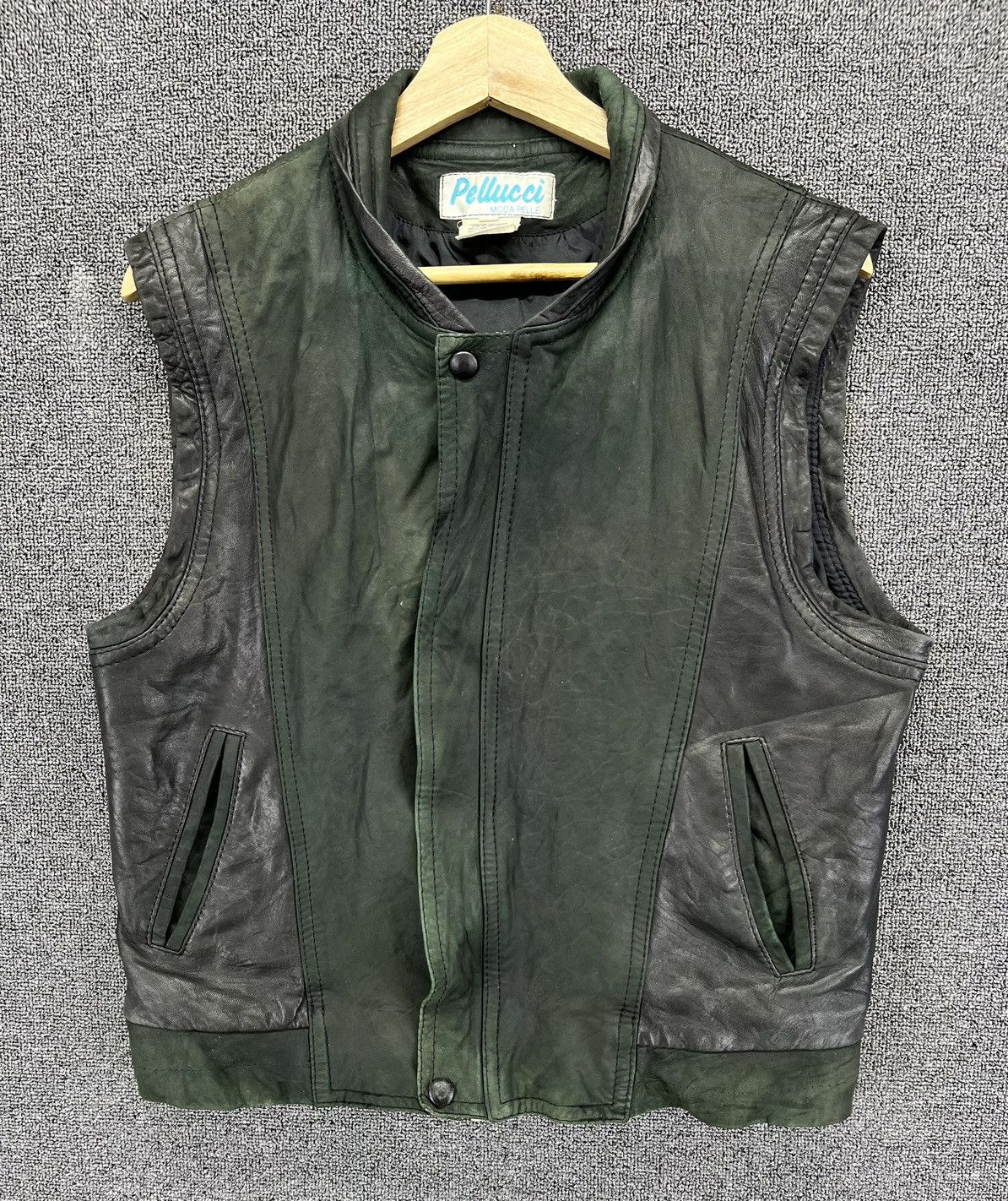 Leather Vintage Pellucci Leather Vest Size US S / EU 44-46 / 1 - 1 Thumbnail
