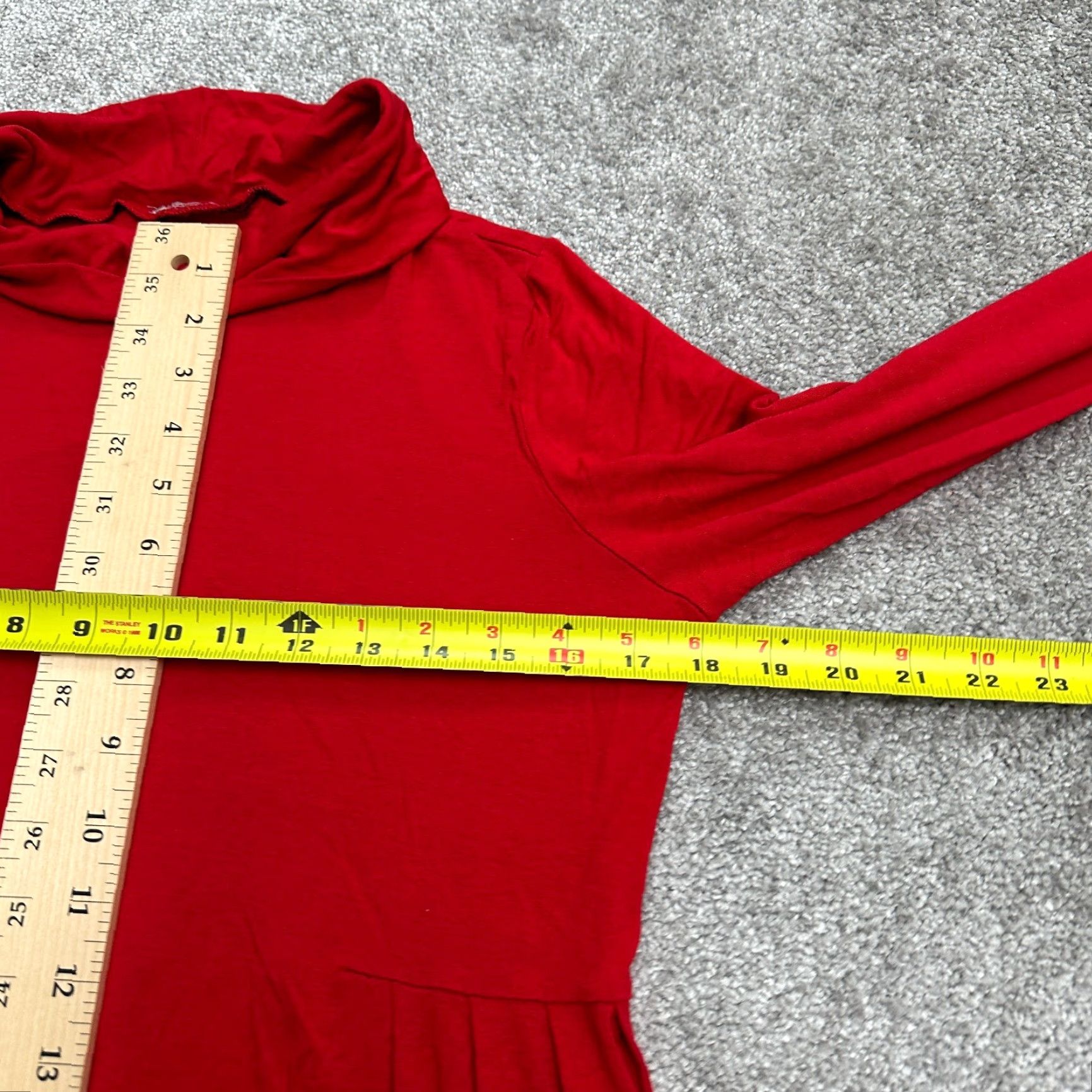 J. Jill J. Jill Blouse Womens Small Red Cowl Neck Long Sleeve Casual Stretch Tunic Size S / US 4 / IT 40 - 7 Thumbnail