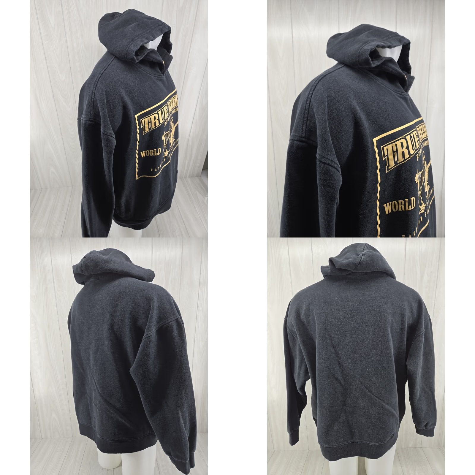 True Religion True Religion Hoodie Men XL Black Buddha Classic Pullover Full Zip Hooded Pockets Logo Size US XL / EU 56 / 4 - 8 Thumbnail