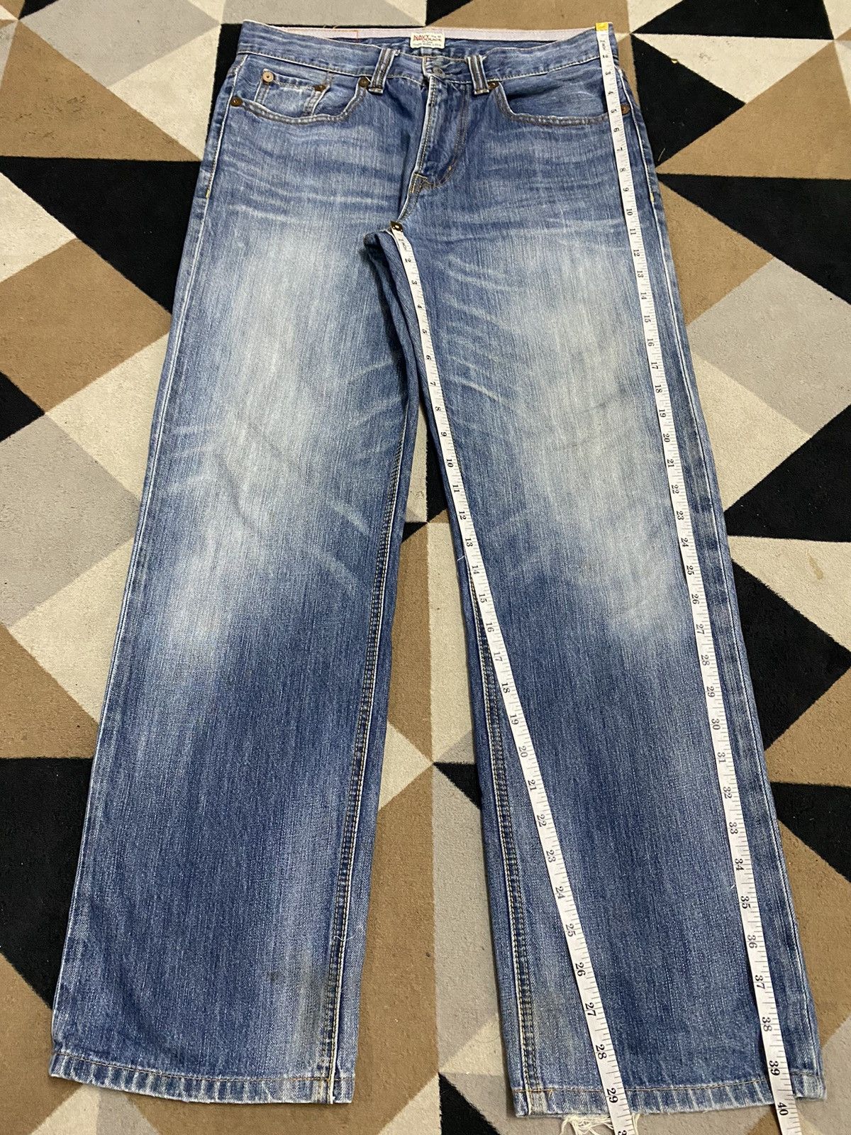 Old Navy Vintage Japanese Brands Navy Faded Wash Loose Jeans Size US 32 / EU 48 - 10 Thumbnail
