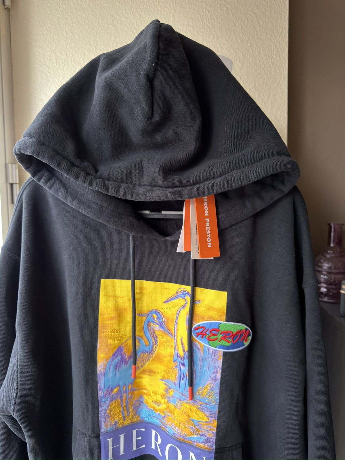 Heron Preston Heron Preston crane big logo new black hoodie Size US XL / EU 56 / 4 - 3 Thumbnail