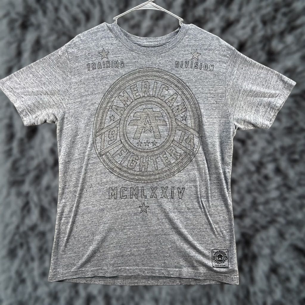 Vintage American Fighter Shirt Mens Large Gray 1974 Athletic Training Division Graphic Tee Size US L / EU 52-54 / 3 - 1 Thumbnail