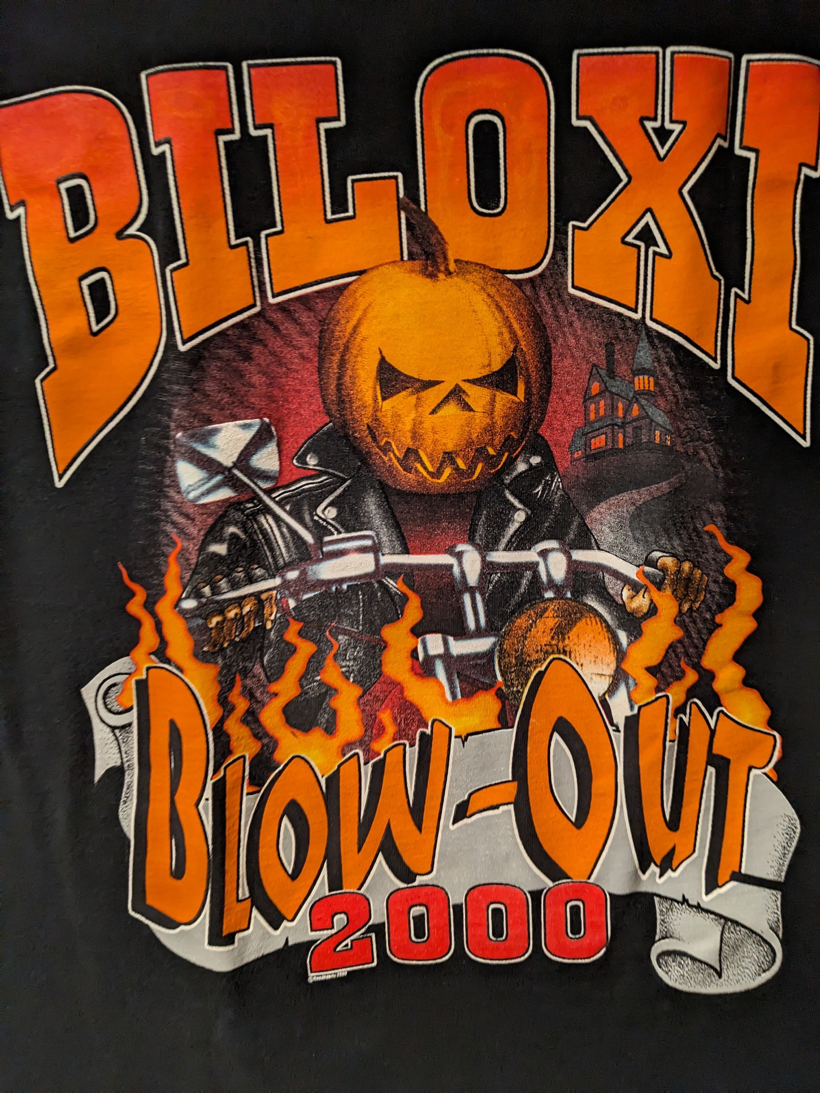 Harley Davidson × Vintage Vintage 2000 Biloxi Blow Out Halloween Motorcycle T-Shirt Size US M / EU 48-50 / 2 - 2 Thumbnail